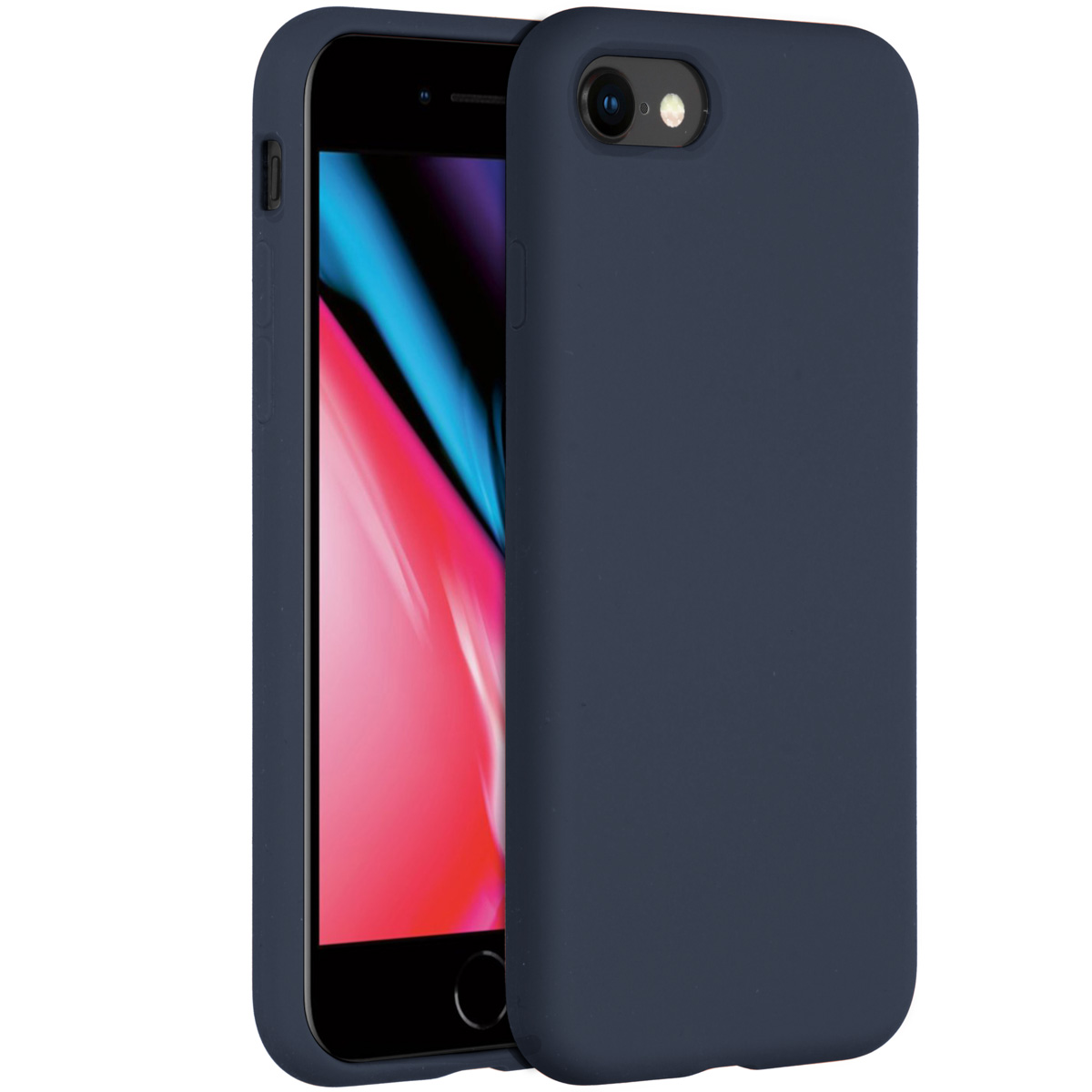 Accezz Liquid Silicone Backcover Apple iPhone SE (2022 / 2020) / 8 / 7 - Blauw