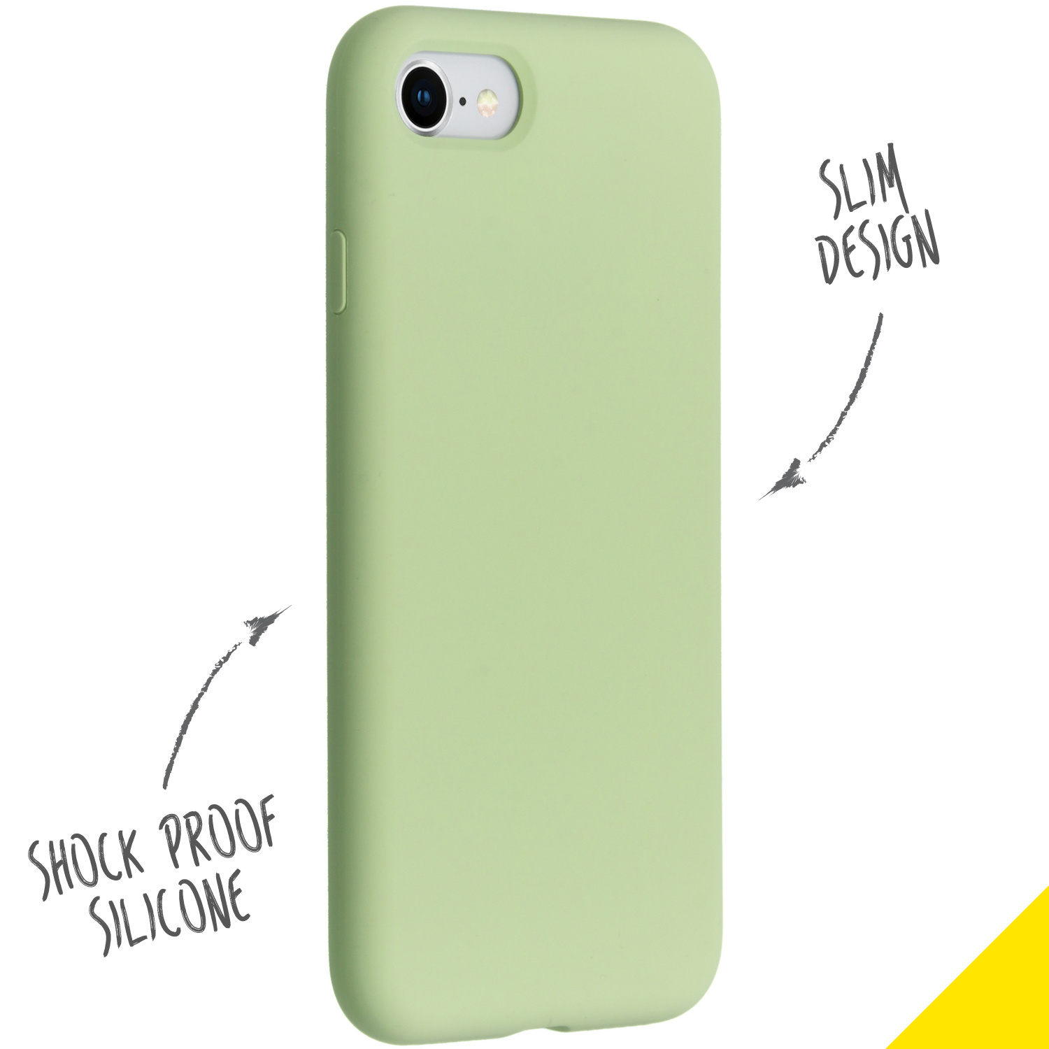 Accezz Liquid Silicone Backcover Apple iPhone SE (2022 / 2020) / 8 / 7 - Groen