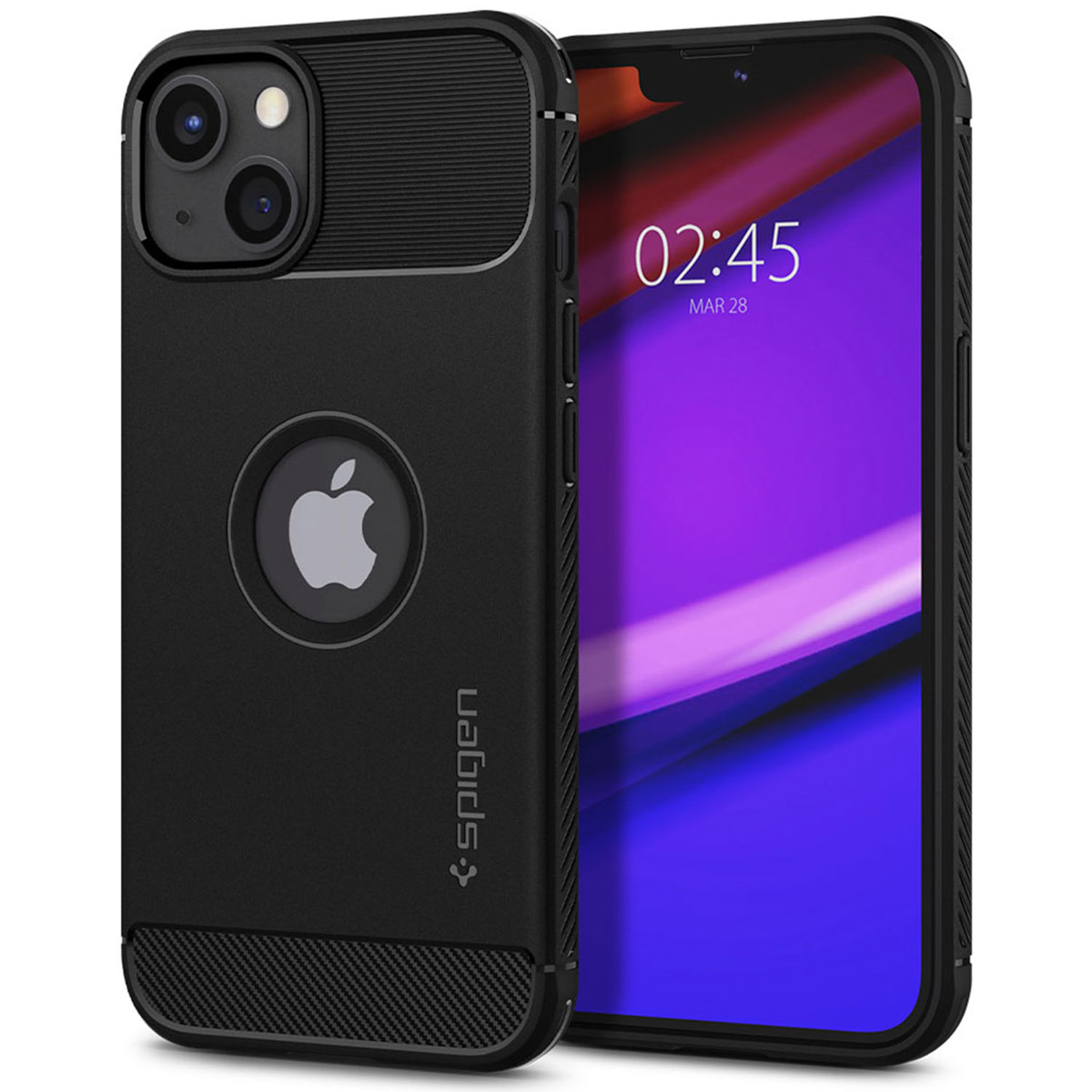 Spigen Rugged Armor Backcover Apple iPhone 13 - Zwart