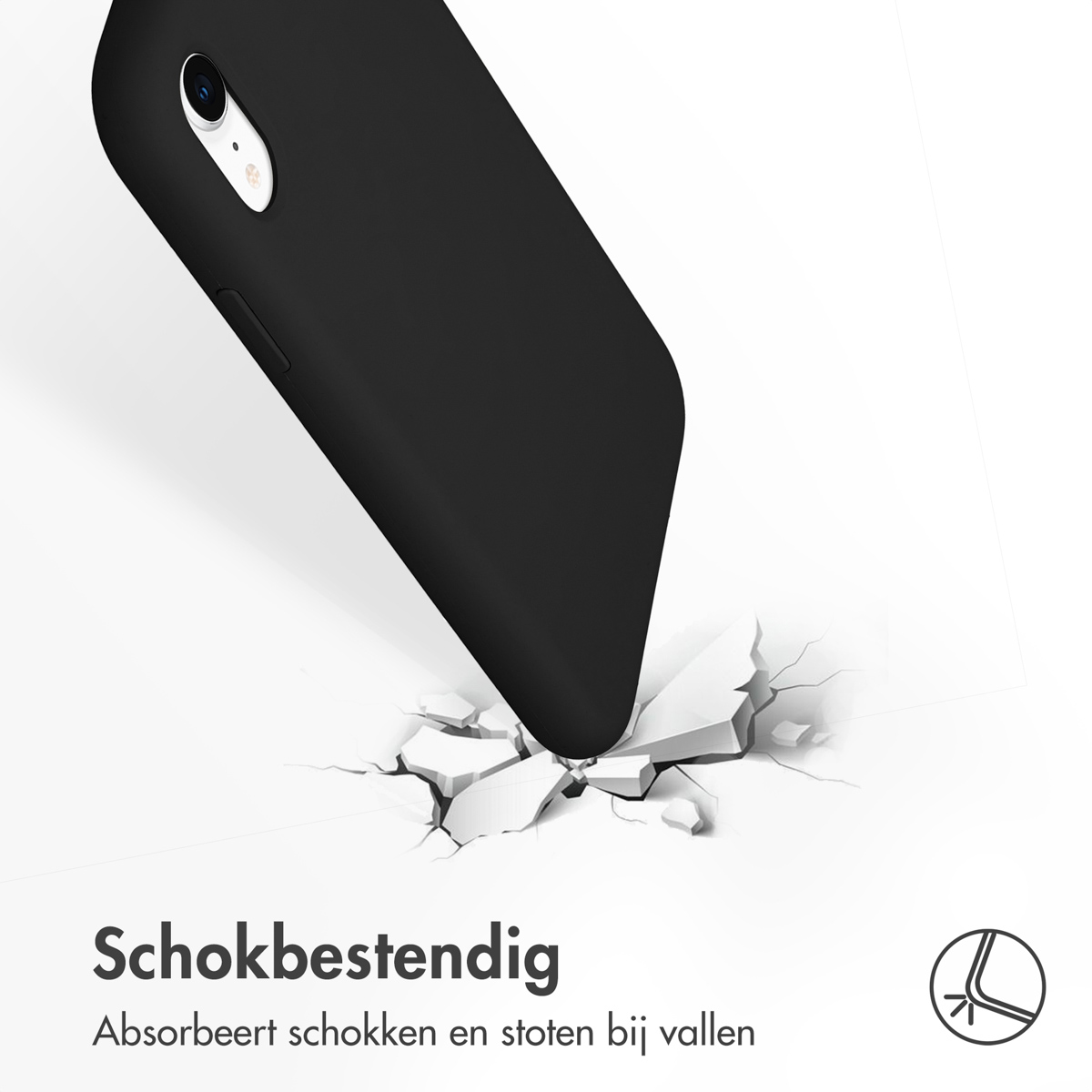 Accezz Liquid Silicone Backcover Apple iPhone Xr - Zwart
