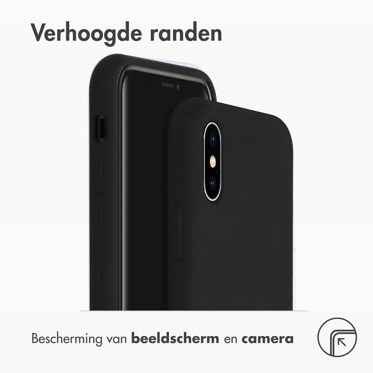 Accezz Liquid Silicone Backcover Apple iPhone Xs / X - Zwart