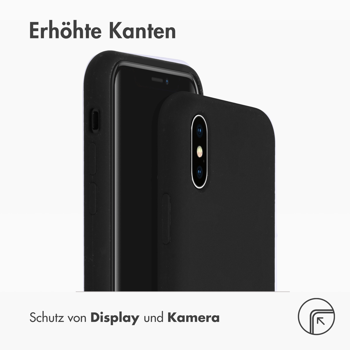 Accezz Liquid Silicone Backcover Apple iPhone Xs / X - Zwart