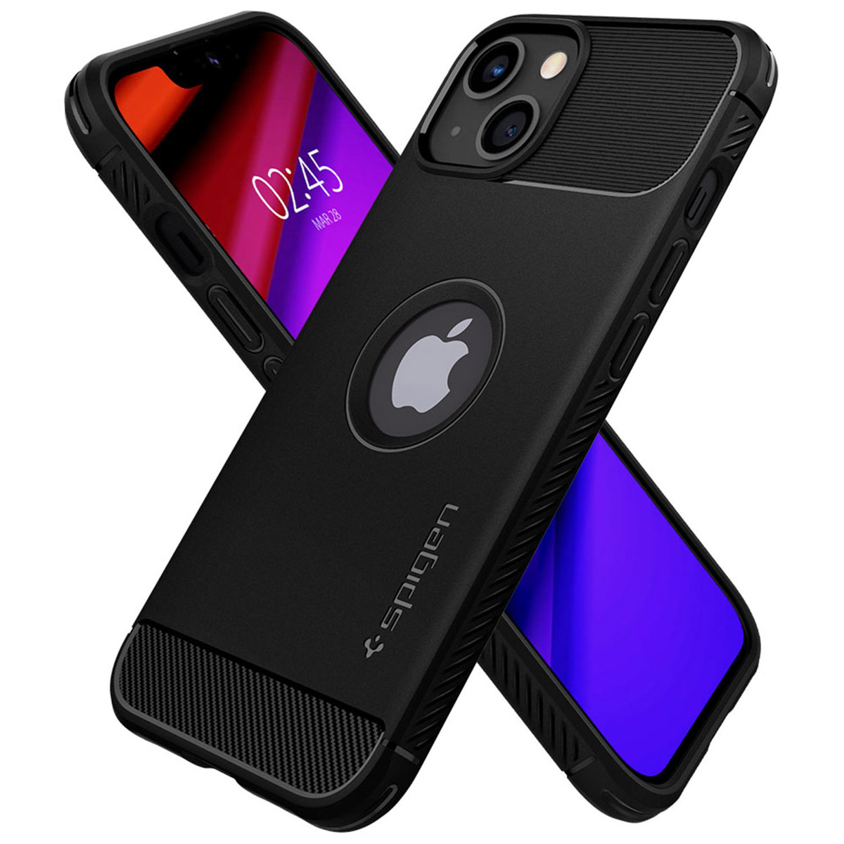Spigen Rugged Armor Backcover Apple iPhone 13 - Zwart