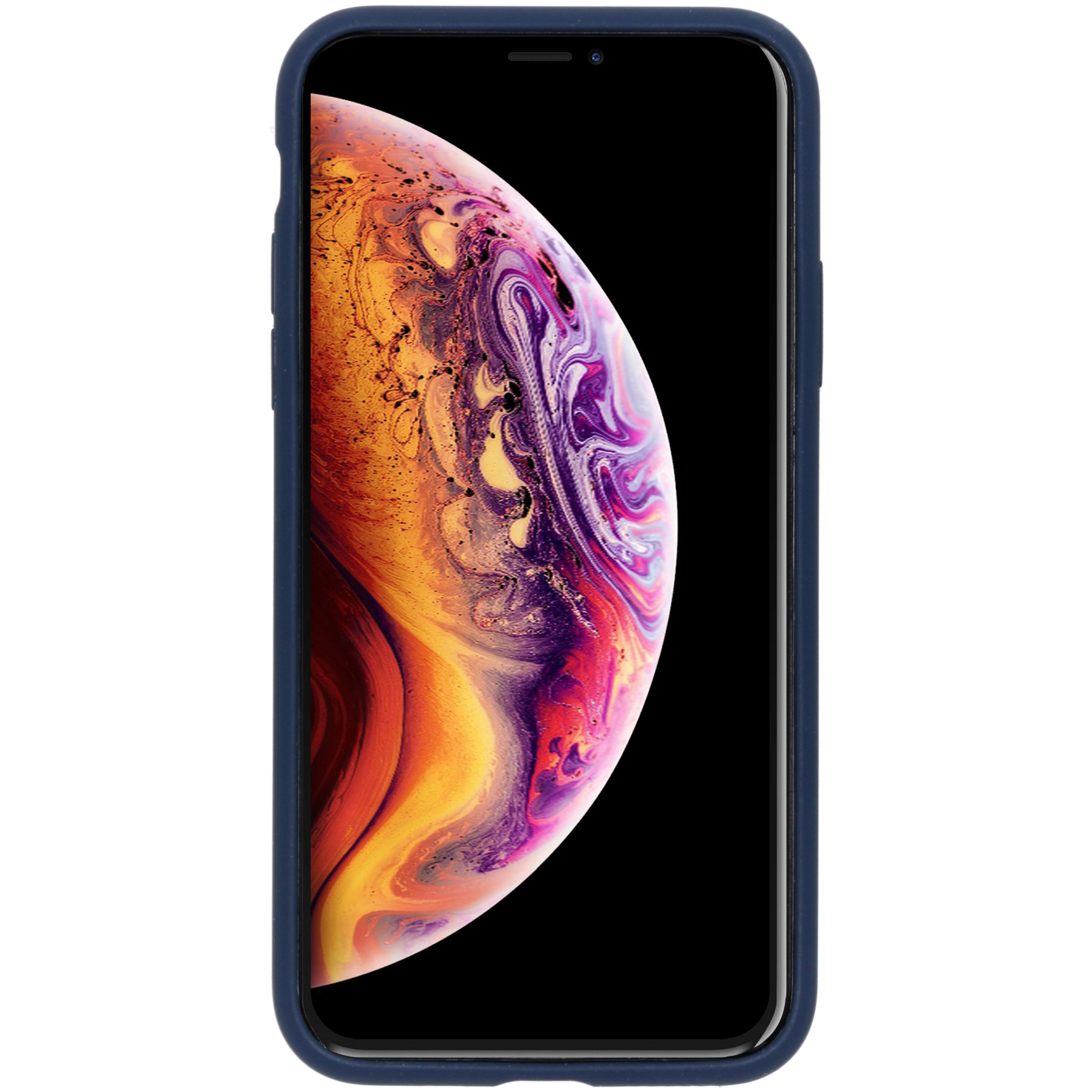 Accezz Liquid Silicone Backcover Apple iPhone Xs / X - Blauw