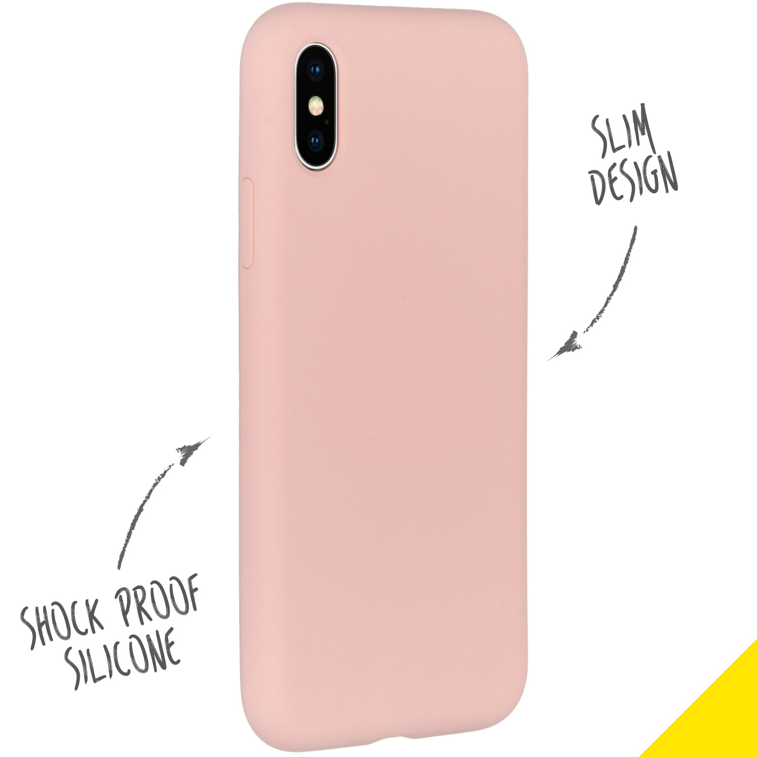 Accezz Liquid Silicone Backcover Apple iPhone Xs / X - Roze