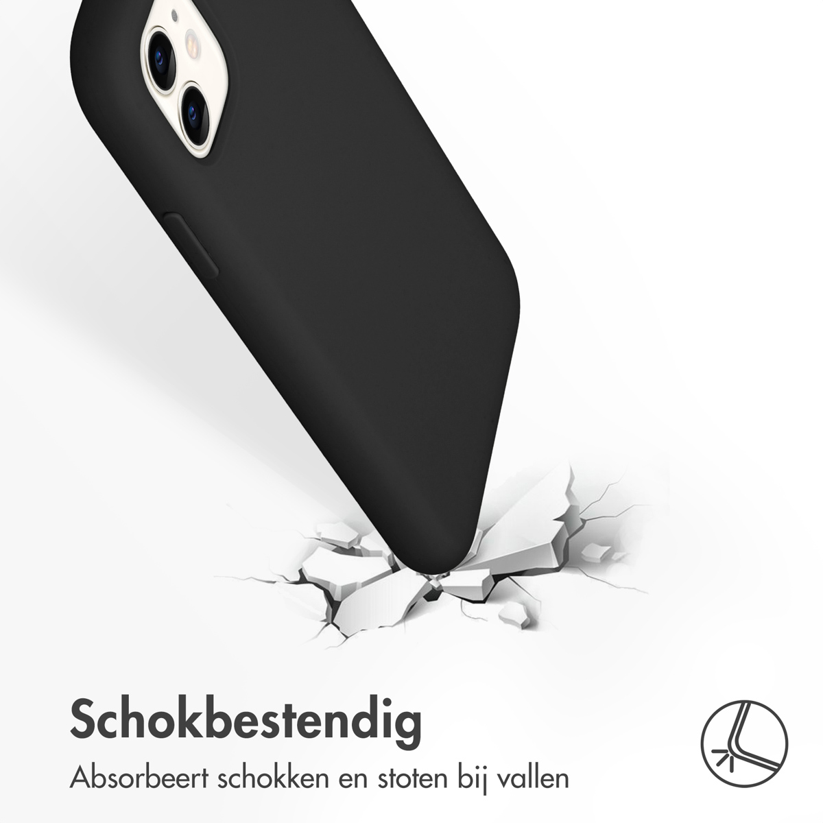 Accezz Liquid Silicone Backcover Apple iPhone 11 - Zwart