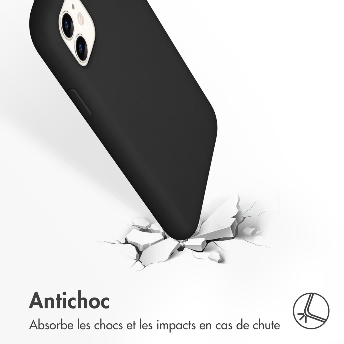 Accezz Liquid Silicone Backcover Apple iPhone 11 - Zwart