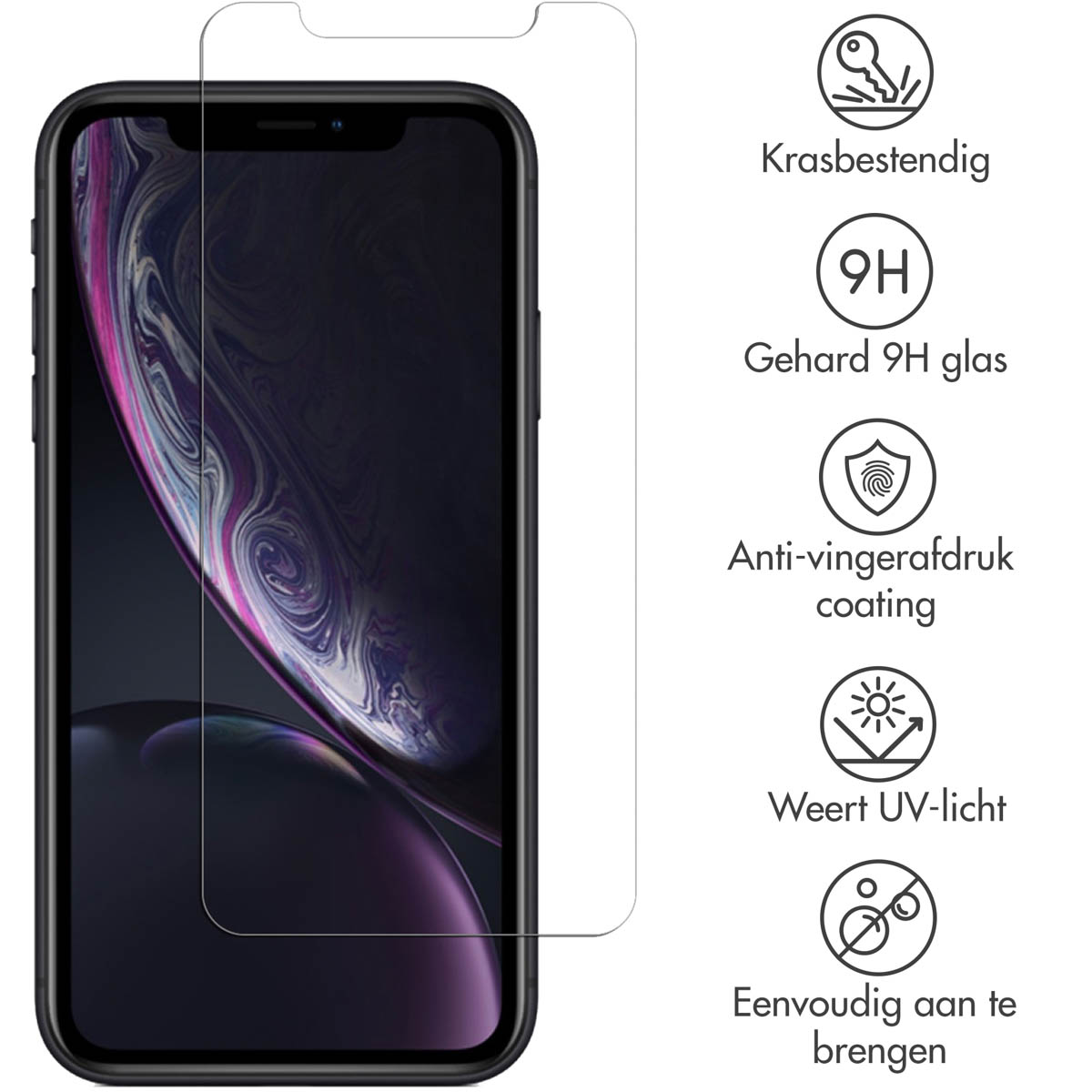 Selencia Gehard Glas Screenprotector voor Apple iPhone 12 (Pro) / 11 / Xr