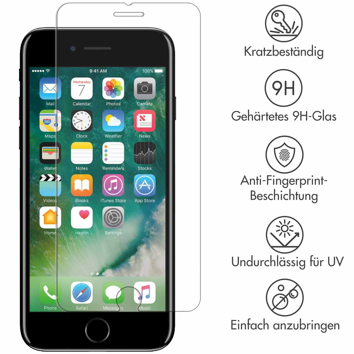 Selencia Gehard Glas Screenprotector Apple iPhone 8 / 7 / 6s / 6
