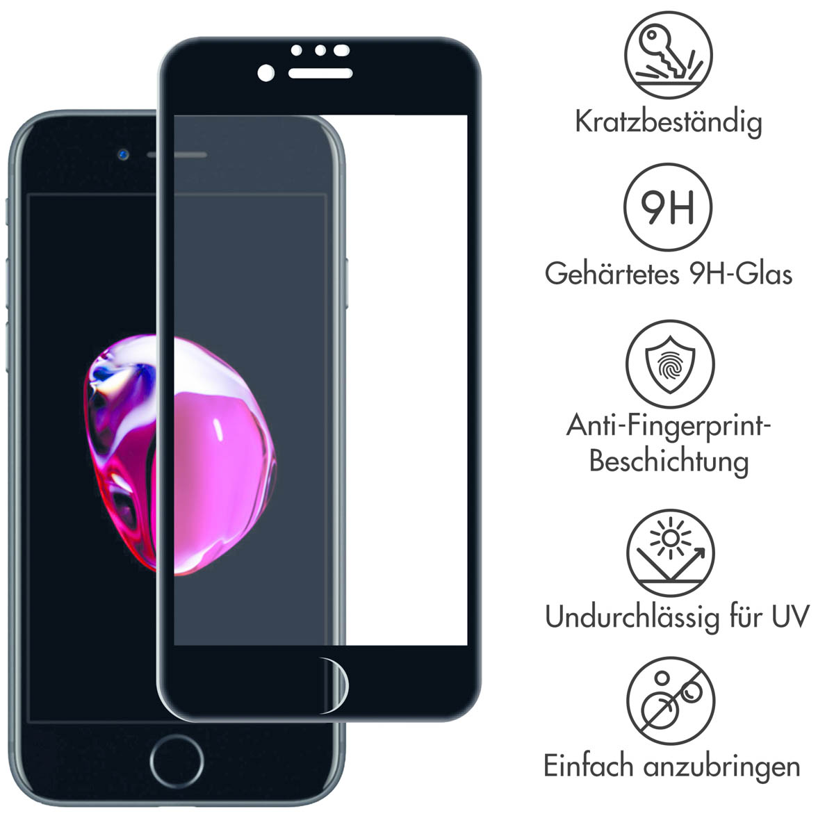 Selencia Gehard Glas Premium Screenprotector Apple iPhone 8 / 7 / 6s / 6