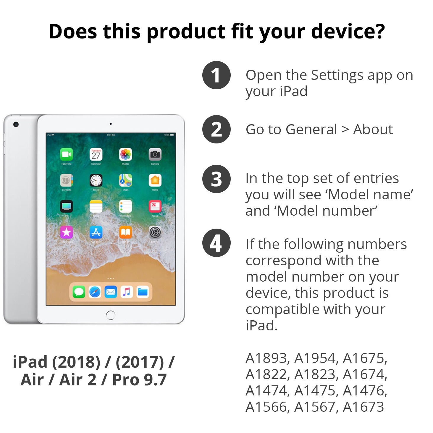 Keyboard Bookcase QWERTY Apple iPad (2018) / (2017) / Air (2) / Pro 9.7