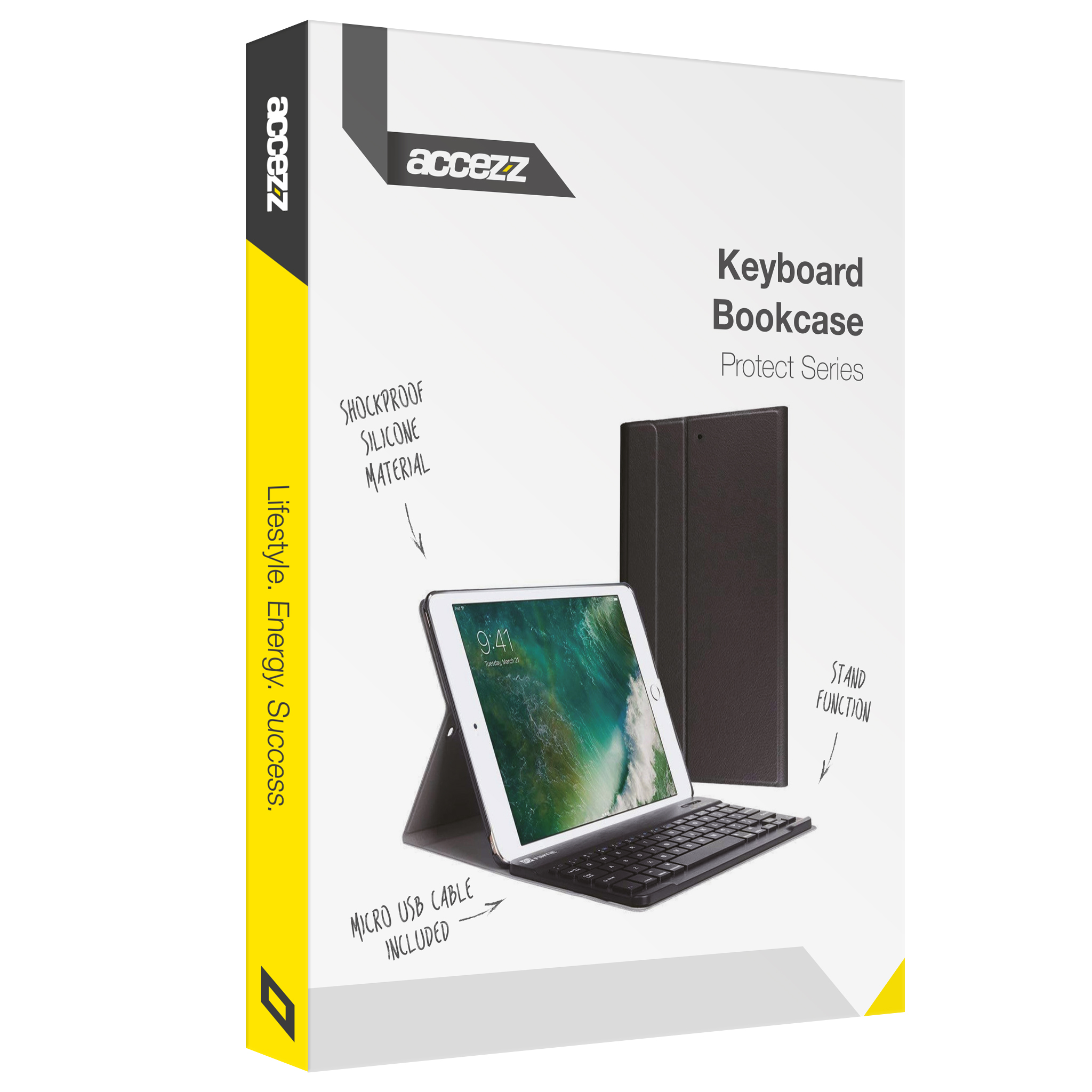 Accezz QWERTY Bluetooth Keyboard Bookcase Apple iPad 9 (2021) 10.2 inch / iPad 8 (2020) 10.2 inch / iPad 7 (2019) 10.2 inch
