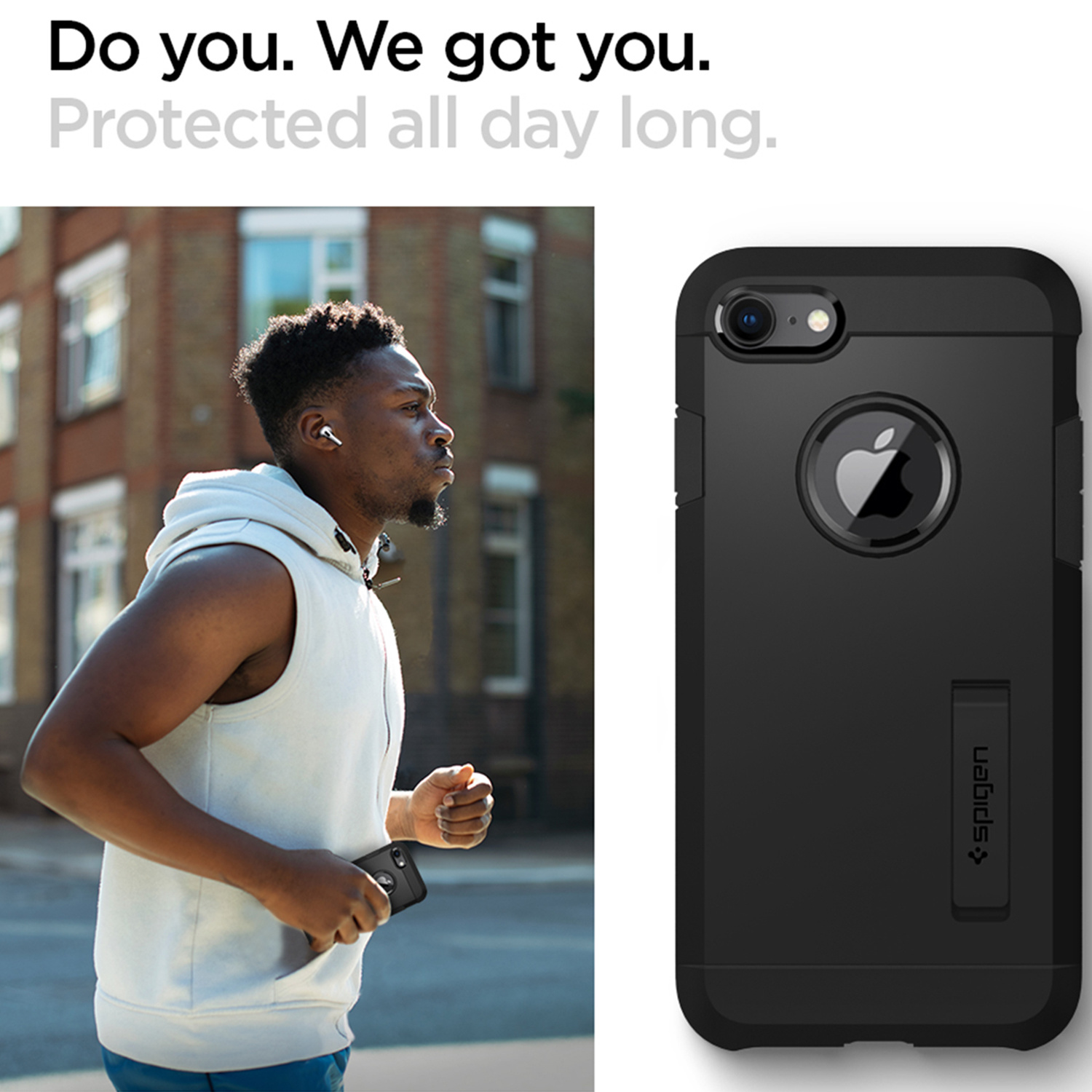 Spigen Tough Armor Backcover Apple iPhone SE (2022 / 2020) - Zwart