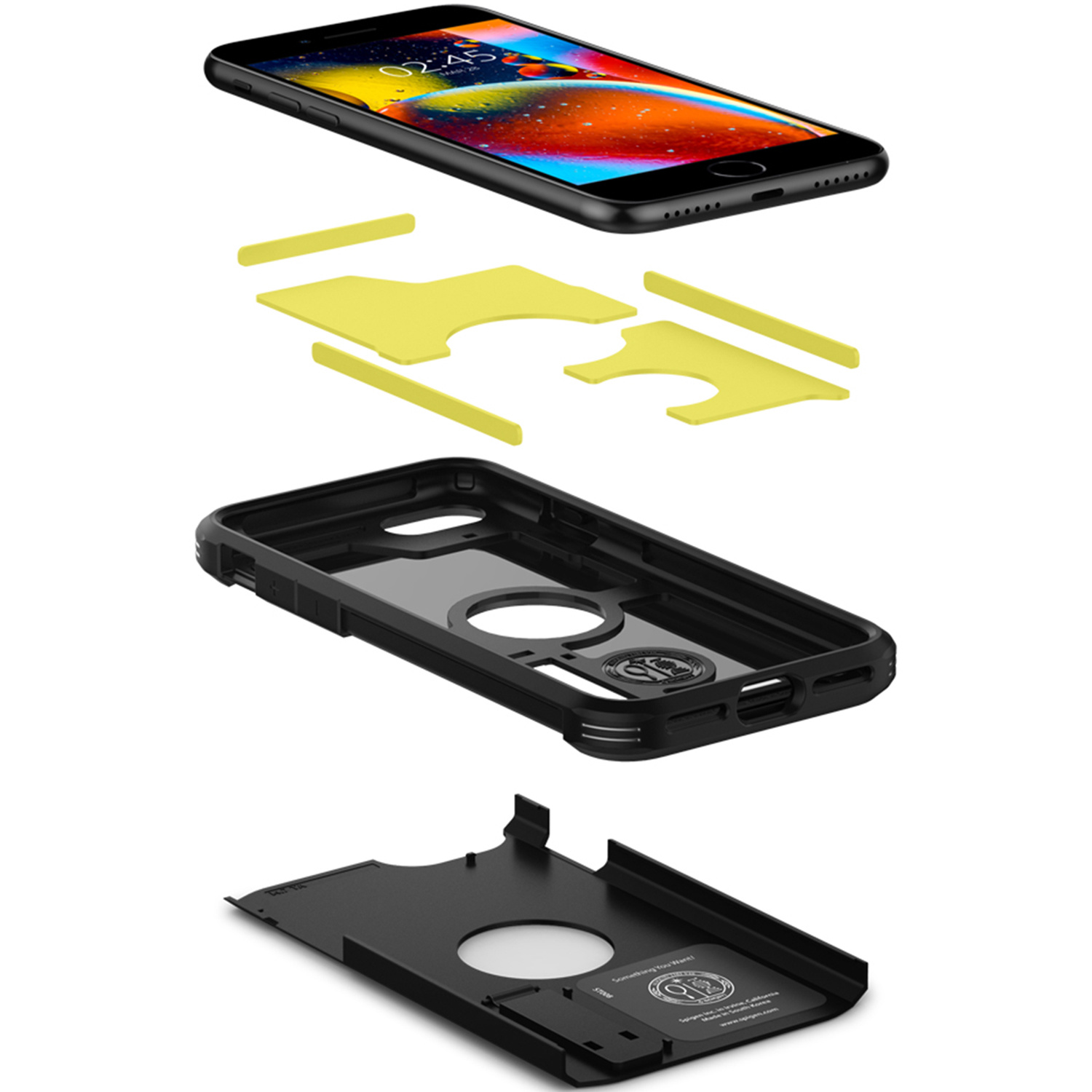 Spigen Tough Armor Backcover Apple iPhone SE (2022 / 2020) - Zwart