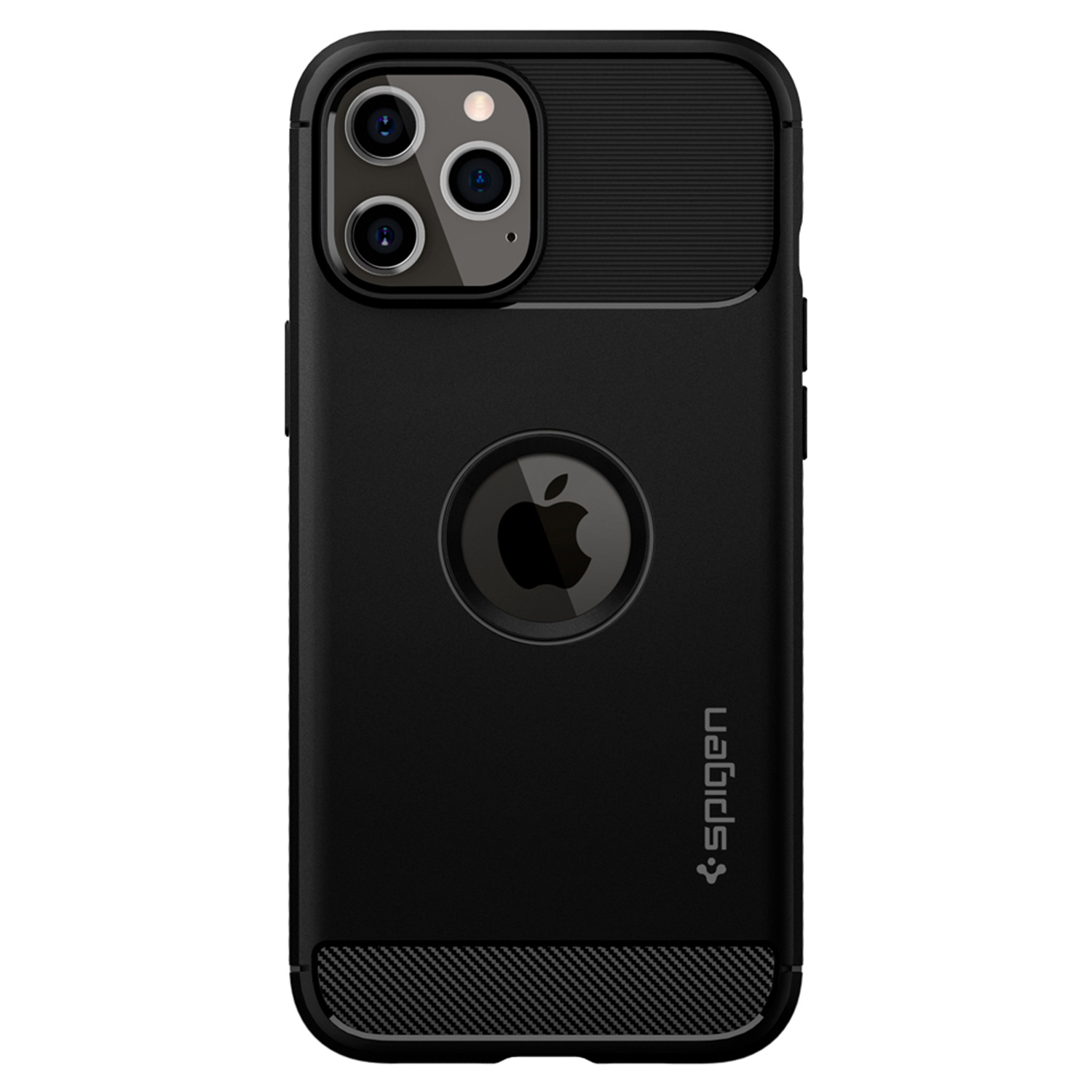 Spigen Rugged Armor Backcover Apple iPhone 12 (Pro) - Zwart