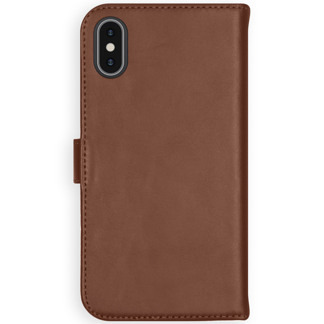 Selencia Echt Lederen Bookcase Apple iPhone Xs - Lichtbruin