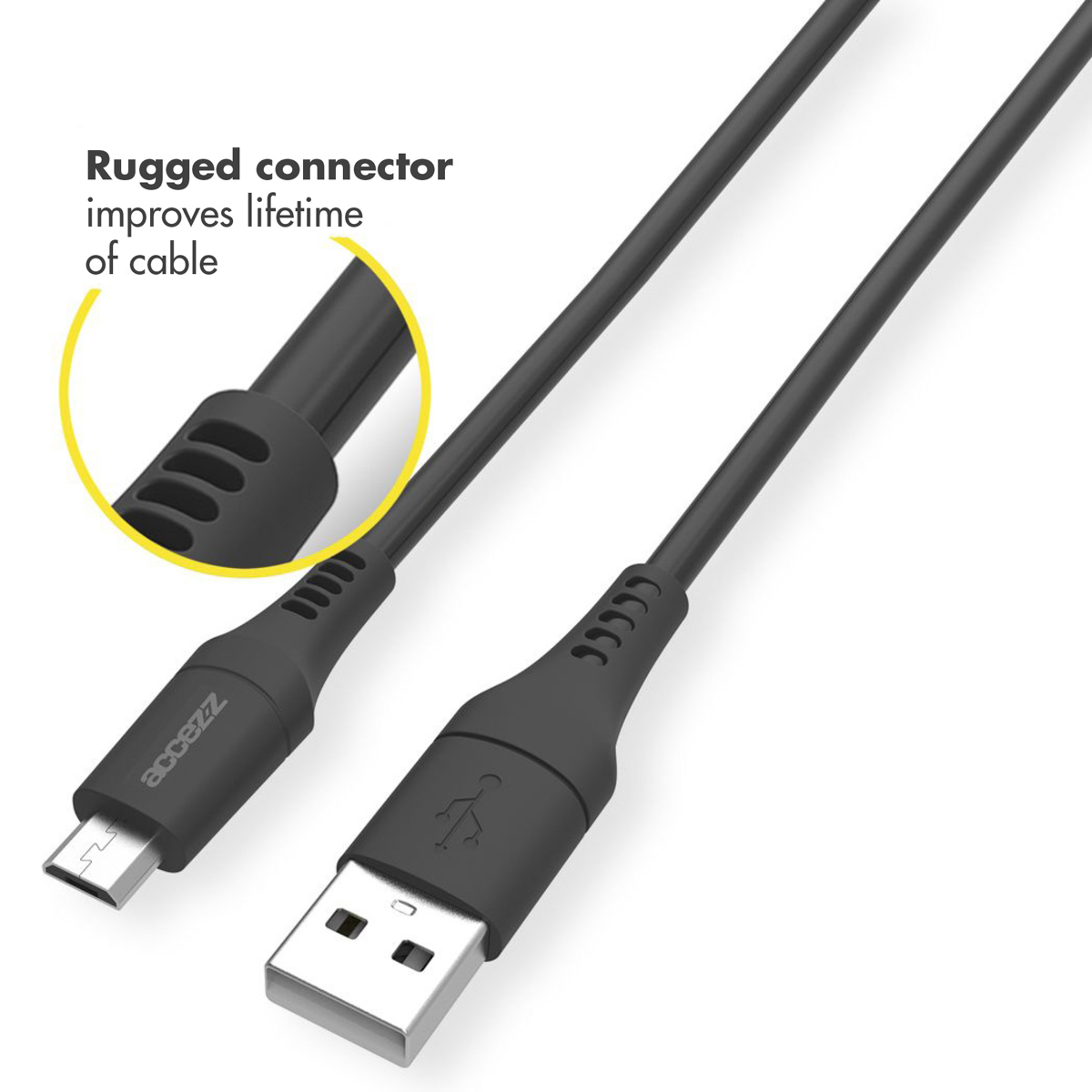 Accezz Micro-USB naar USB kabel - 1 meter - Zwart