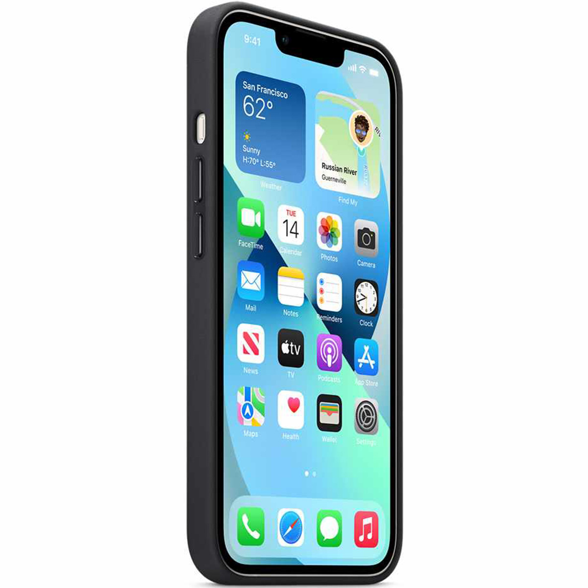 Leather Backcover MagSafe Apple iPhone 13 - Midnight
