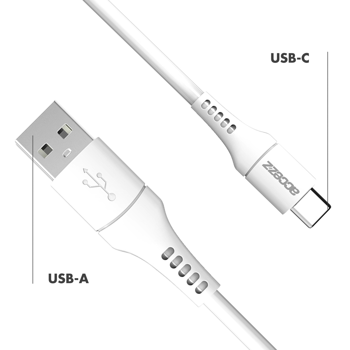 Accezz USB-C naar USB kabel - 1 meter - Wit