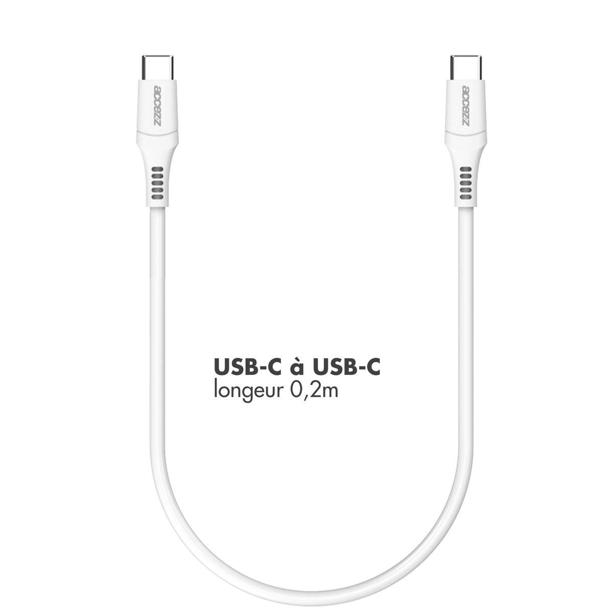 Accezz USB-C naar USB-C kabel - 0,2 meter - Wit