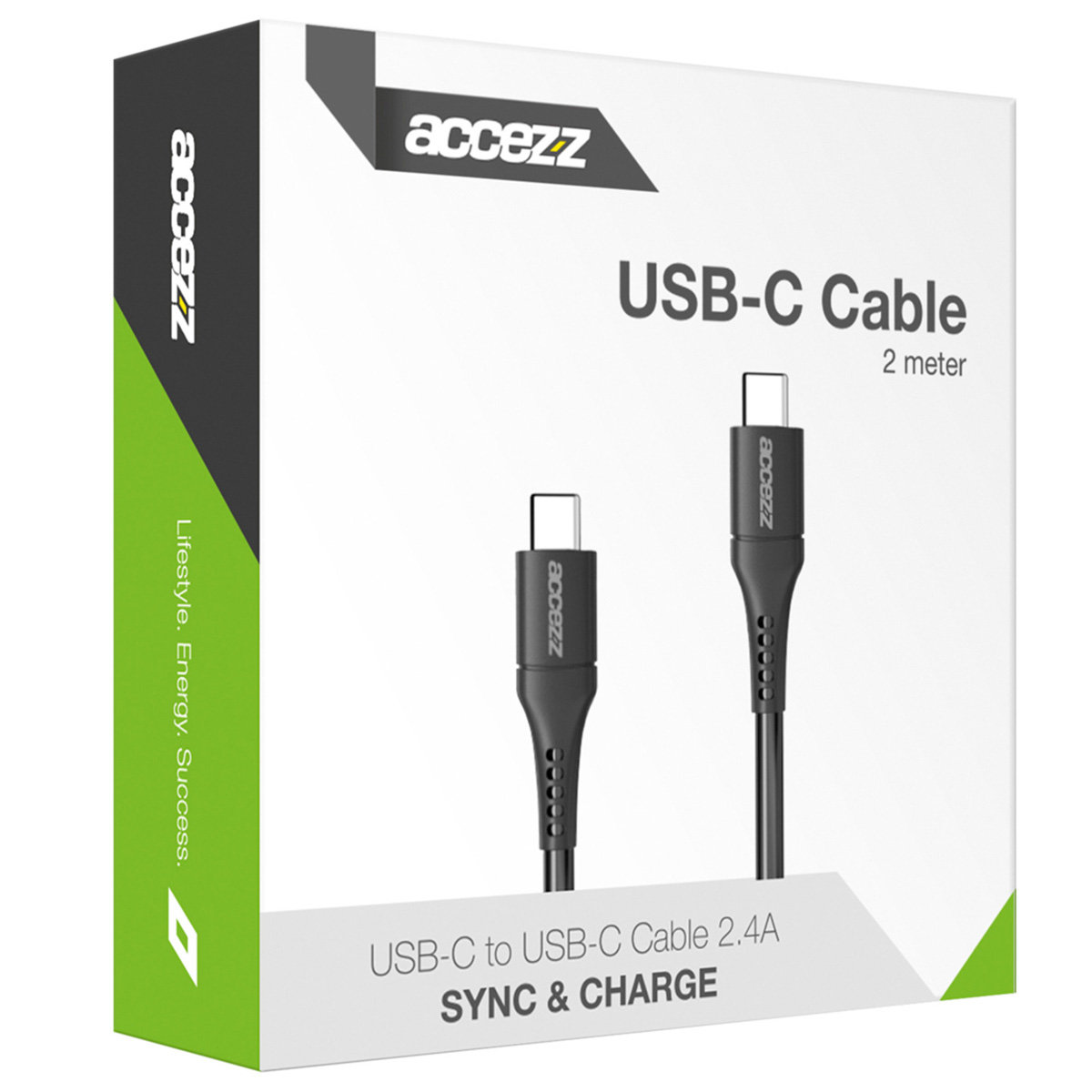 Accezz USB-C naar USB-C kabel - 2 meter - Wit