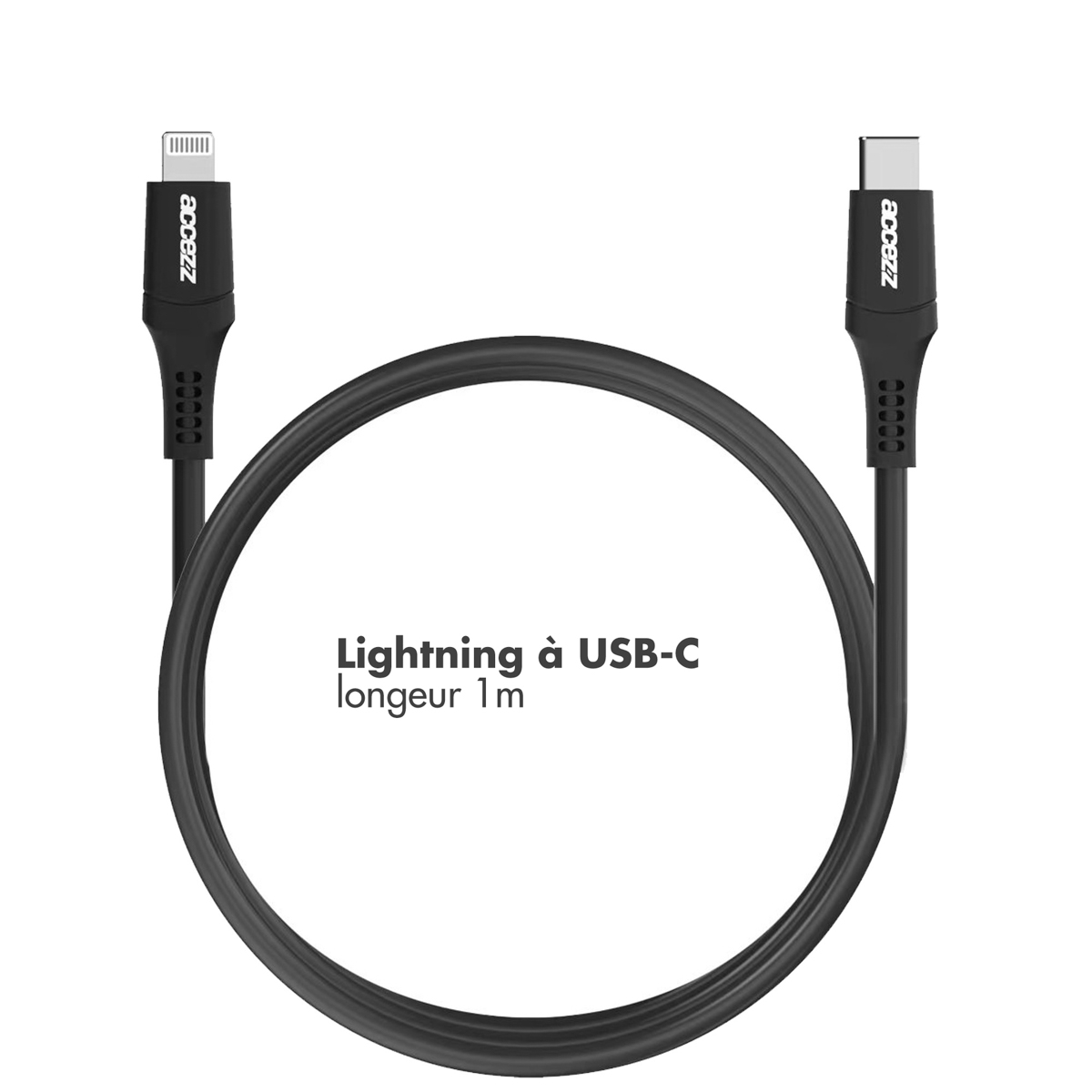 Accezz Lightning naar USB-C kabel - MFi certificering - 1 meter - Zwart