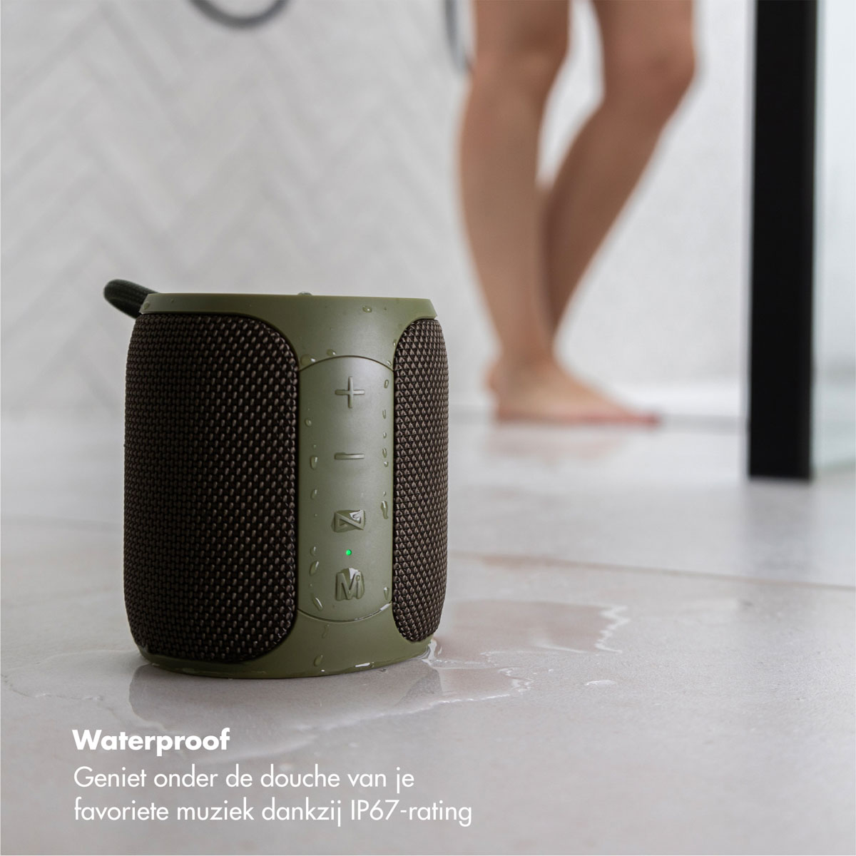 Selencia AquaPlay Bluetooth Speaker - Draadloze speaker - Waterproof - Army Green