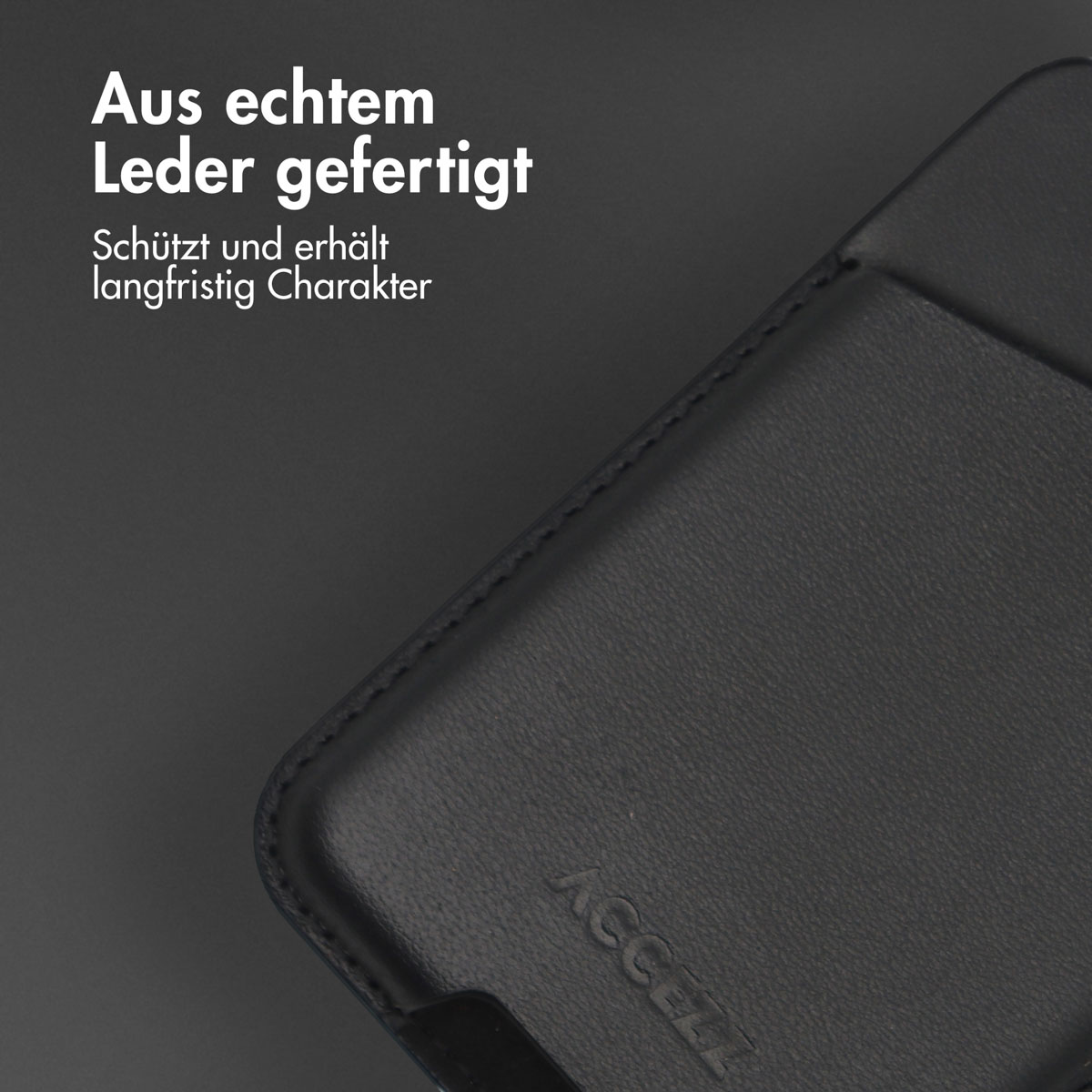 Accezz Leather Cardholder MagSafe - Kaarthouder met MagSafe - Onyx Black