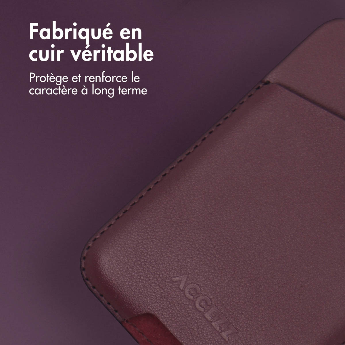 Accezz Leather Cardholder MagSafe - Kaarthouder met MagSafe - Heath Purple
