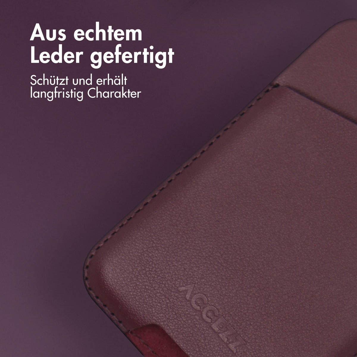 Accezz Leather Cardholder MagSafe - Kaarthouder met MagSafe - Heath Purple