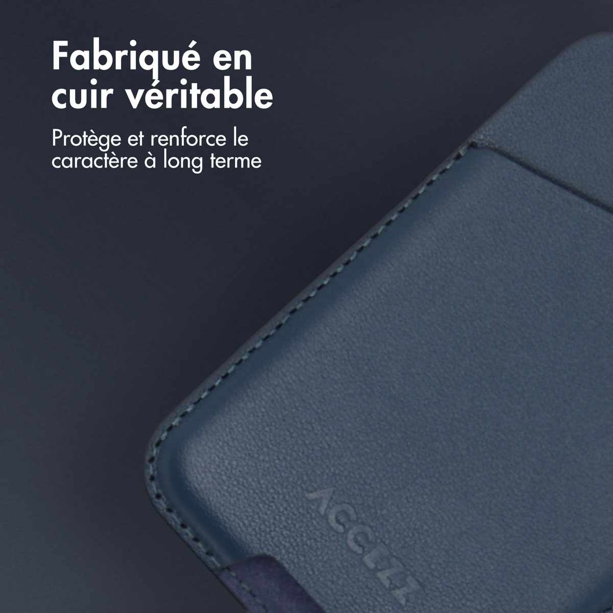 Accezz Leather Cardholder MagSafe - Kaarthouder met MagSafe - Nightfall Blue