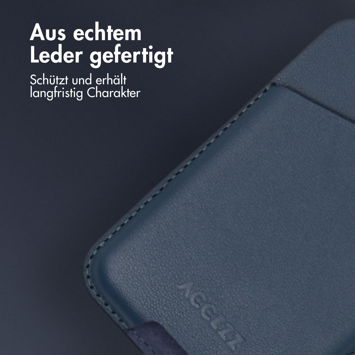 Accezz Leather Cardholder MagSafe - Kaarthouder met MagSafe - Nightfall Blue