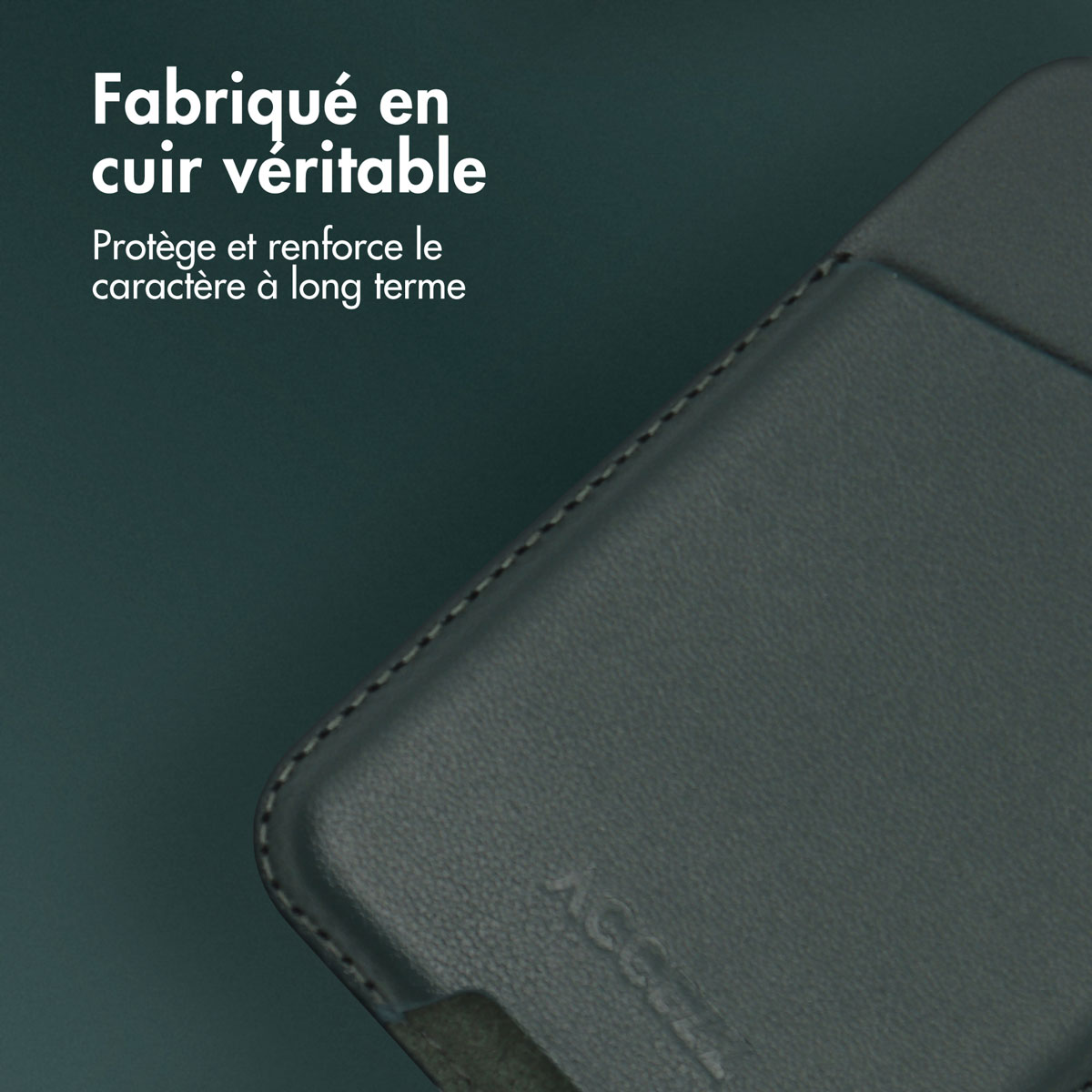 Accezz Leather Cardholder MagSafe - Kaarthouder met MagSafe - Cedar Green