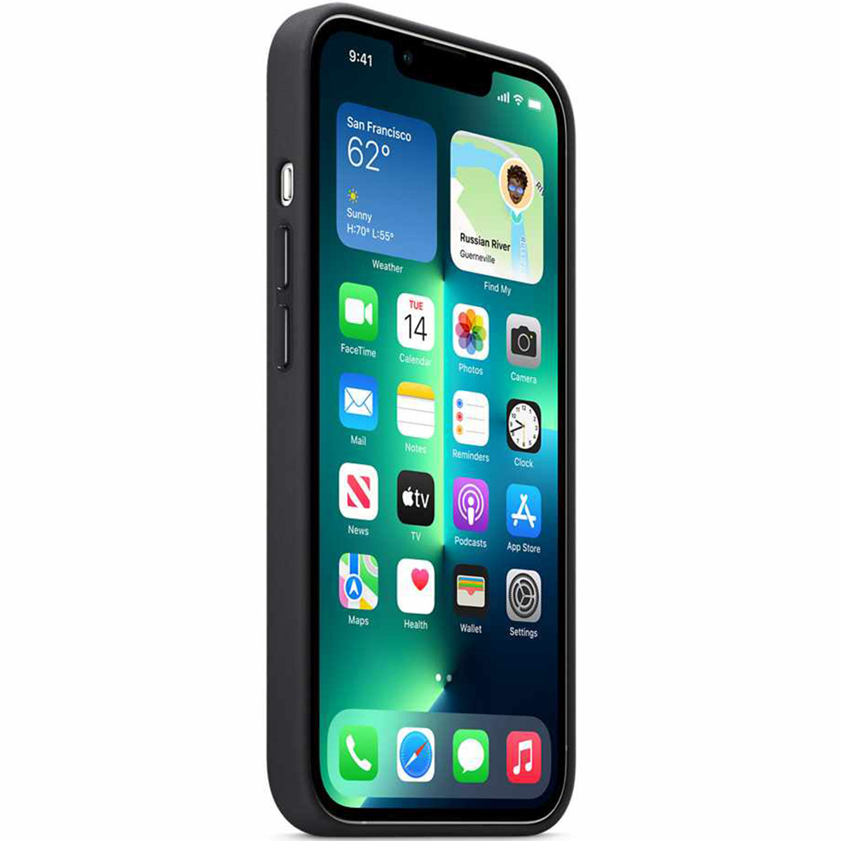 Leather Backcover MagSafe Apple iPhone 13 Pro Max - Midnight
