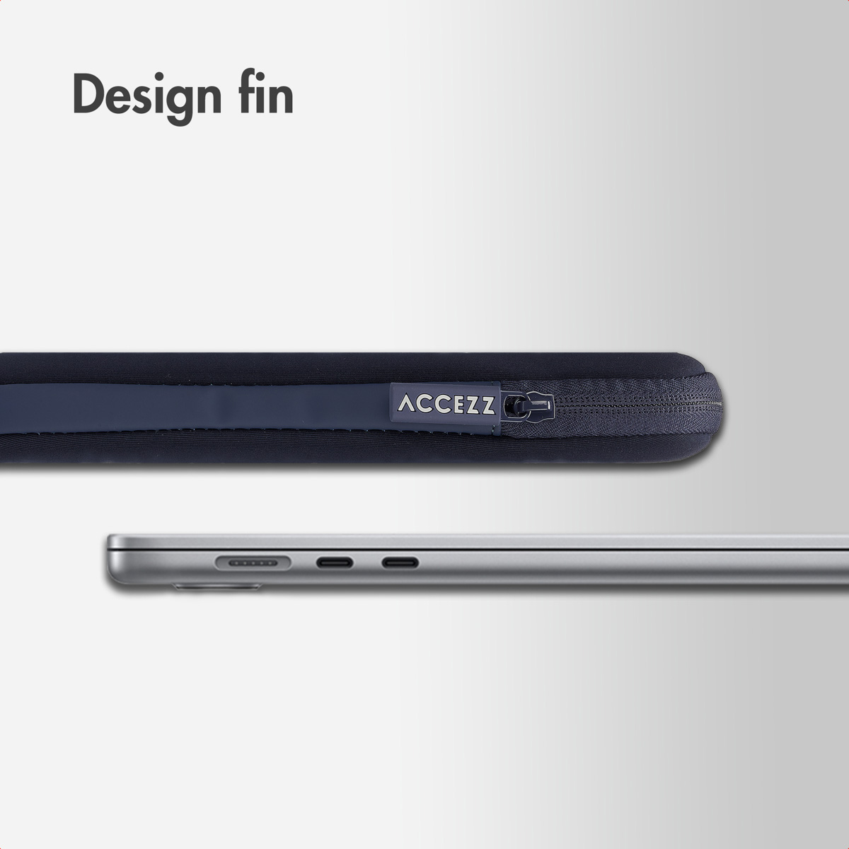 Accezz Basis Laptop hoes 13-14 inch - Laptopsleeve - Blauw