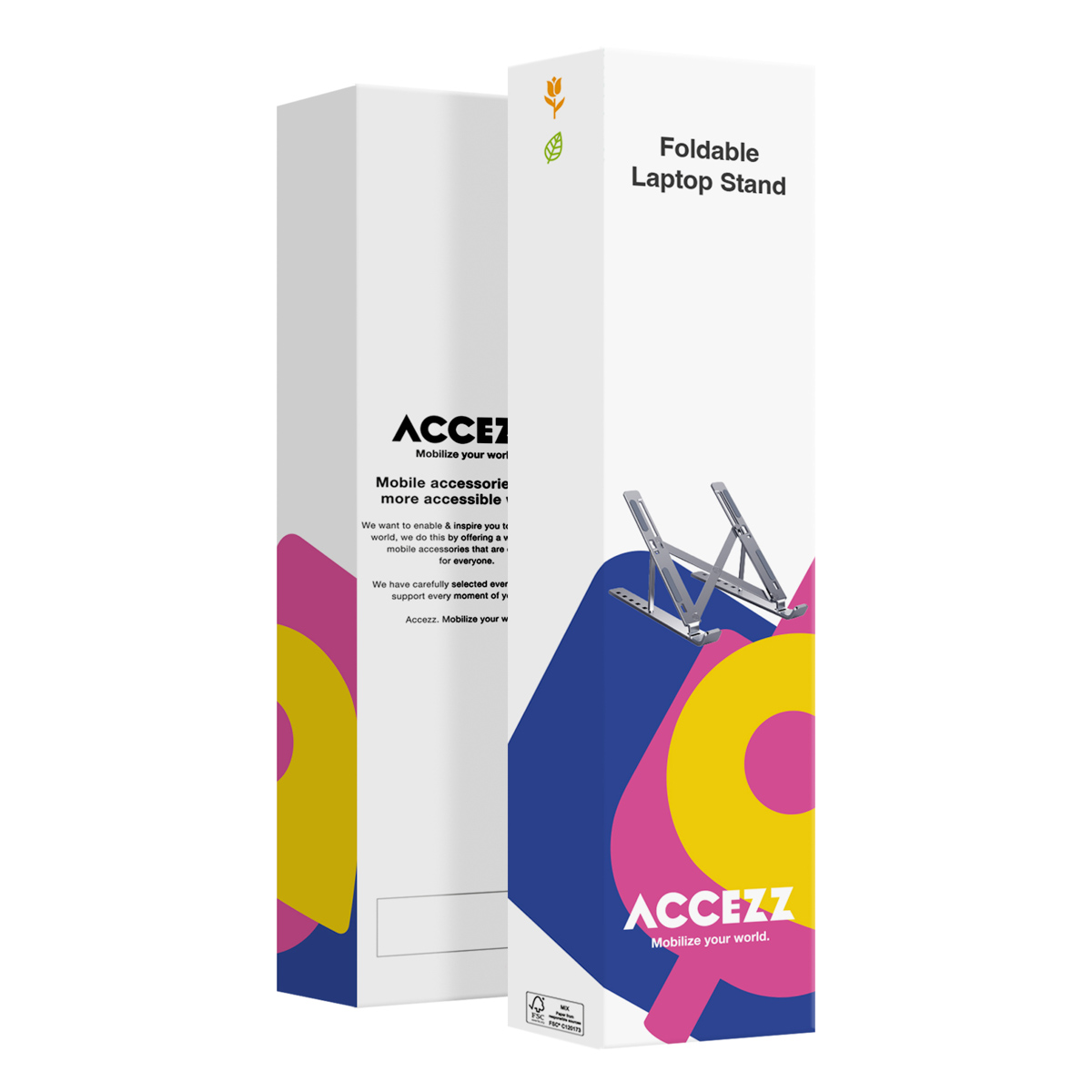 Accezz Laptop houder - Laptop standaard - Verstelbaar en opvouwbaar - Zwart