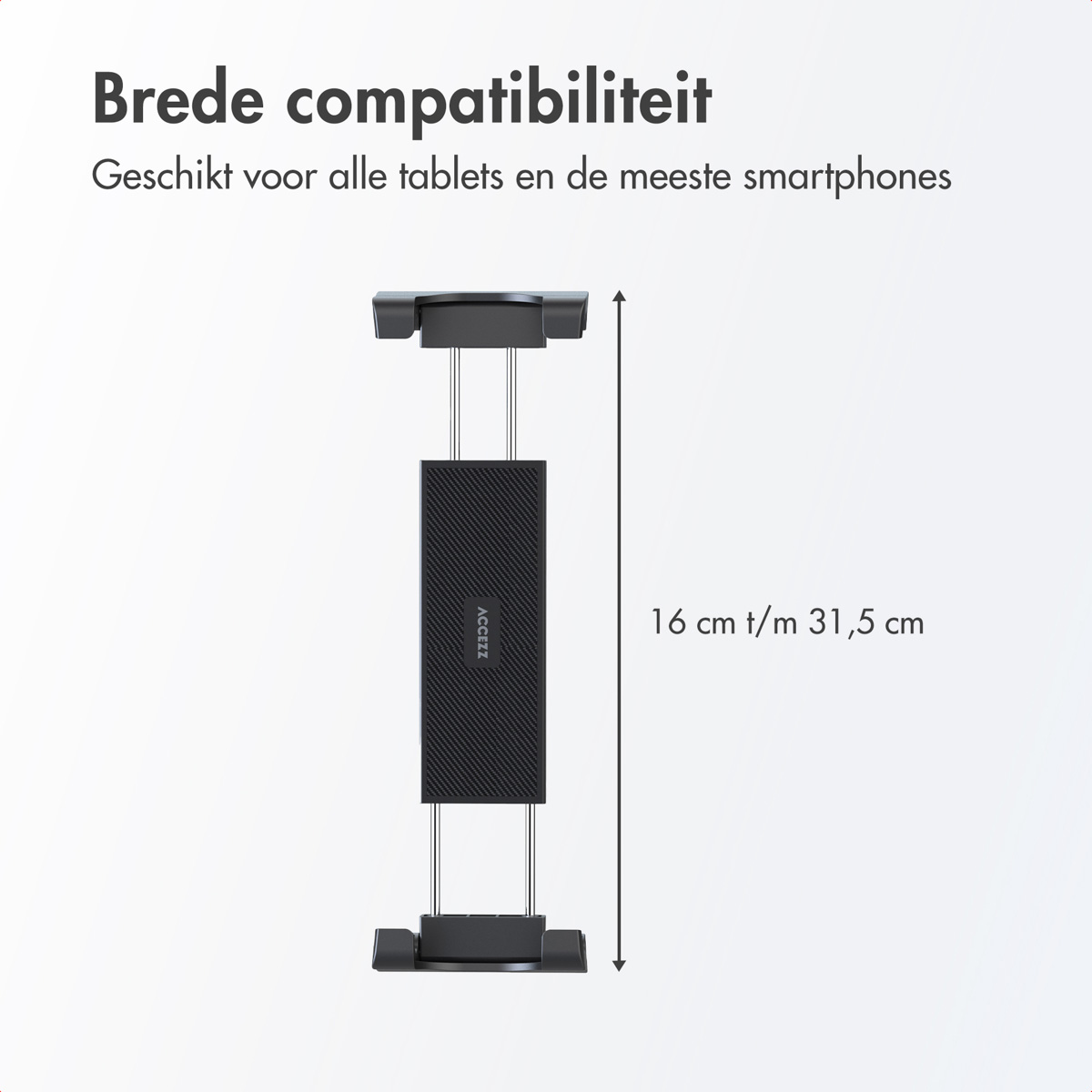 Accezz Tablet houder auto - Dashboard of voorruit - Verstelbaar - Universeel - Zwart