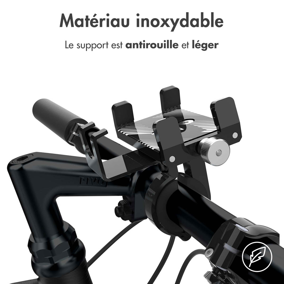 Accezz Telefoonhouder fiets - Verstelbaar - Universeel - Aluminium - Zwart
