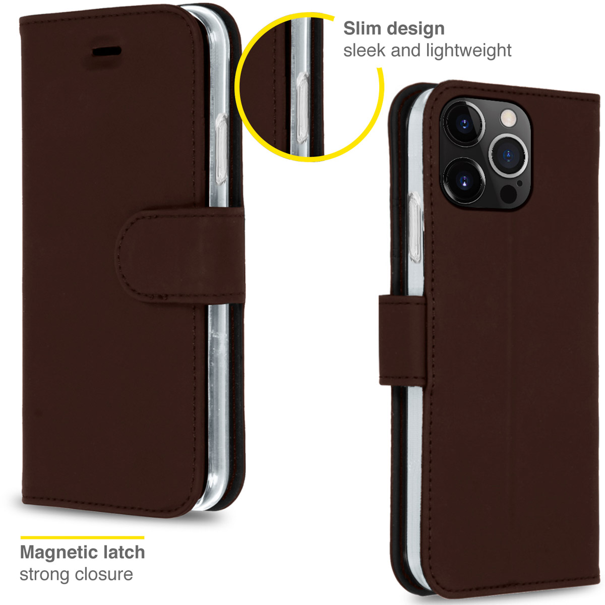 Accezz Wallet Softcase Bookcase Apple iPhone 13 Pro - Donkerbruin