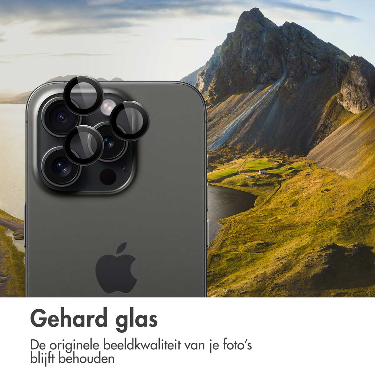 imoshion 2 Pack Camera lens protector Apple iPhone 15 Pro / 15 Pro Max - Black Titanium