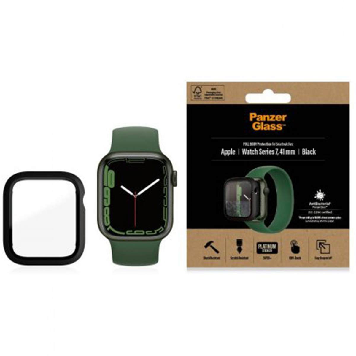 PanzerGlass Full Body Case Apple Watch Series 7 / 8 / 9 (41 mm) - Zwart