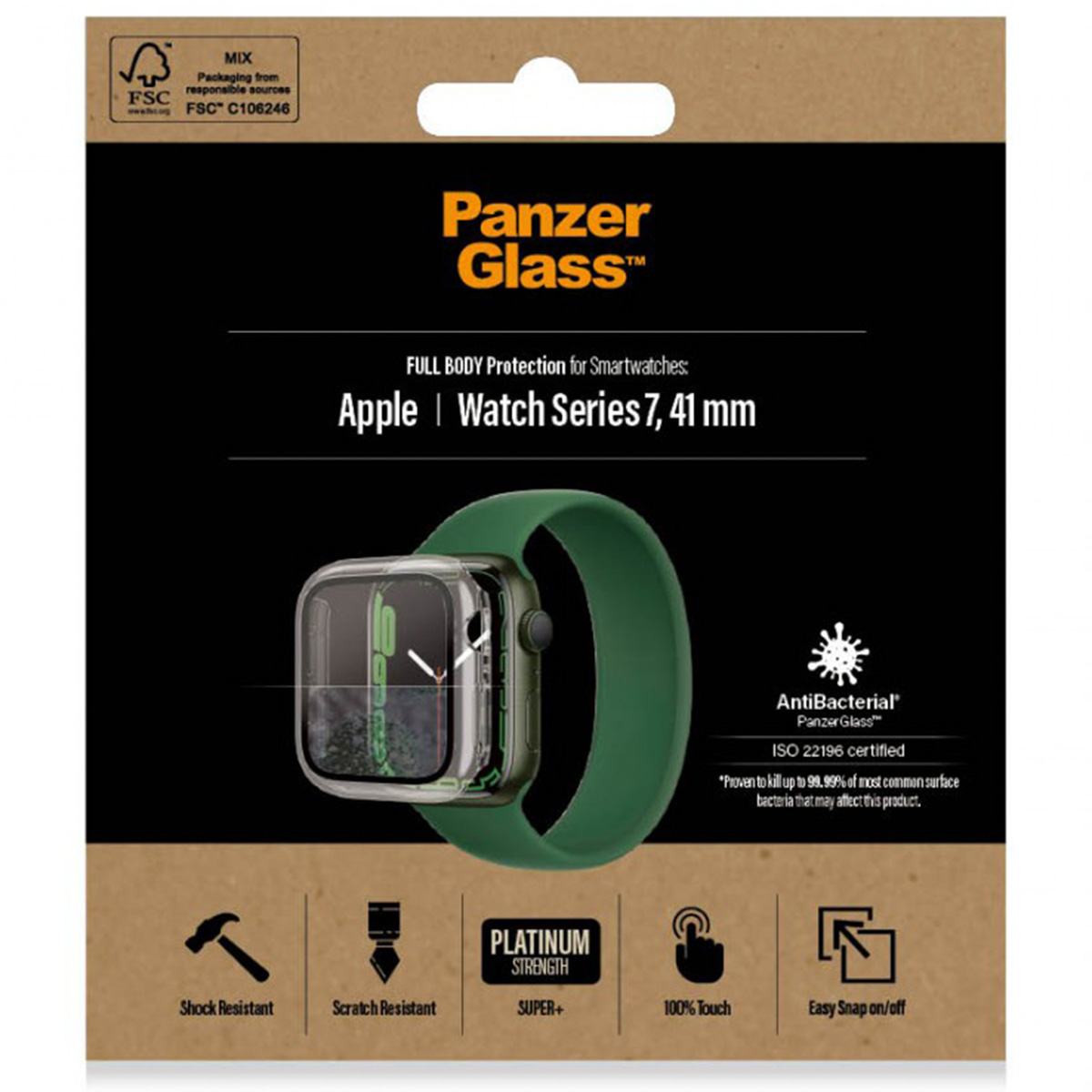 PanzerGlass Full Body Case Apple Watch Series 7 / 8 / 9 (41 mm) - Transparant