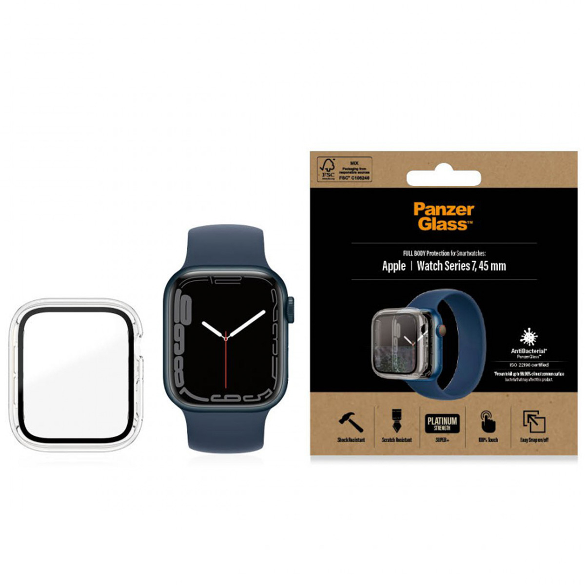 PanzerGlass Full Body Case Apple Watch Series 7 / 8 / 9 (45 mm) - Transparant