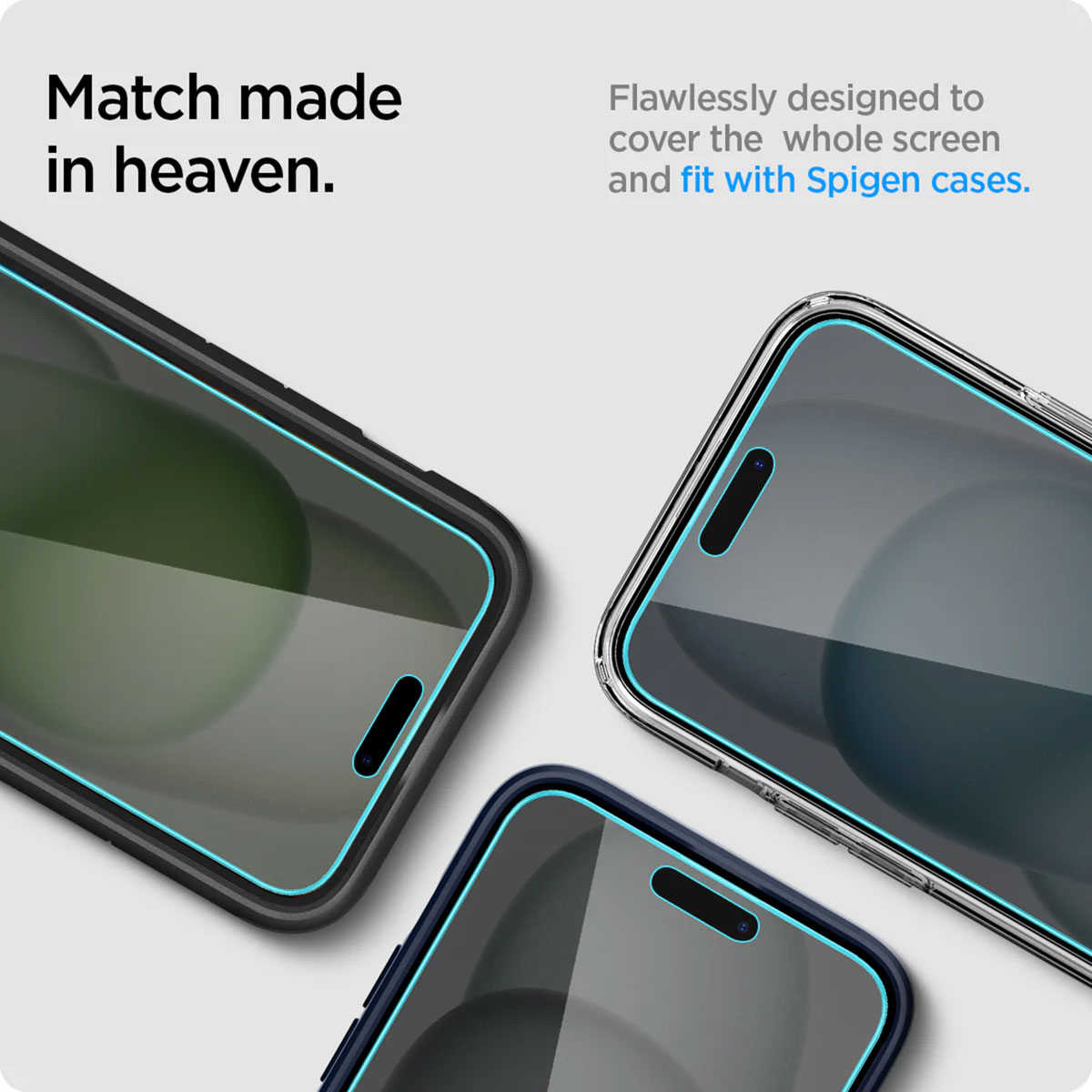 Spigen GLAStR Privacy EZ Fit Screenprotector + Applicator Apple iPhone 15 Plus