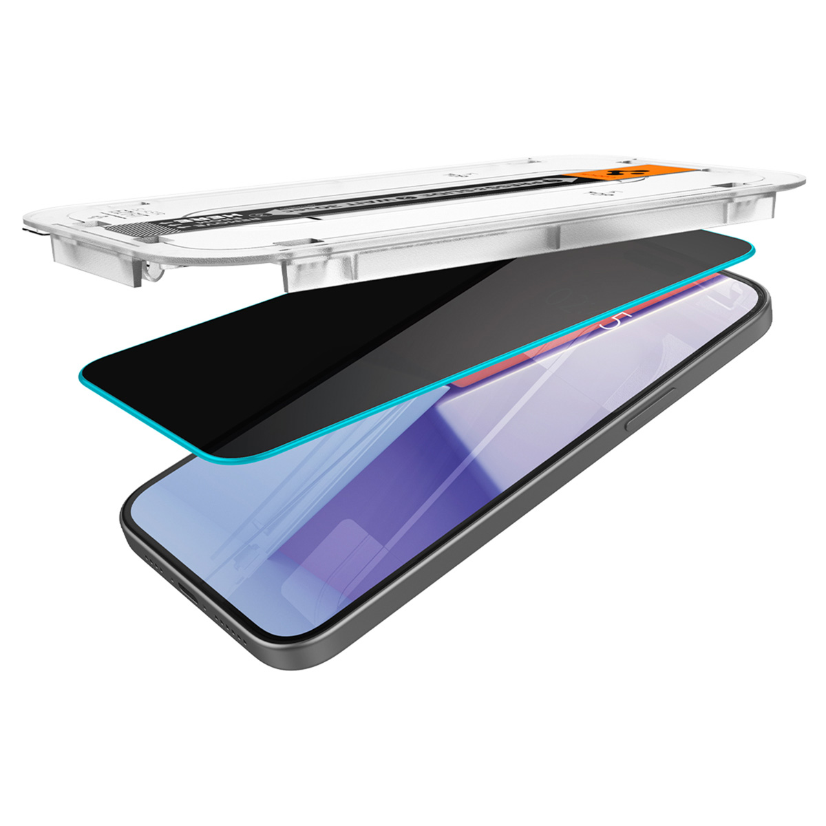 Spigen GLAStR Privacy EZ Fit Screenprotector + Applicator Apple iPhone 15