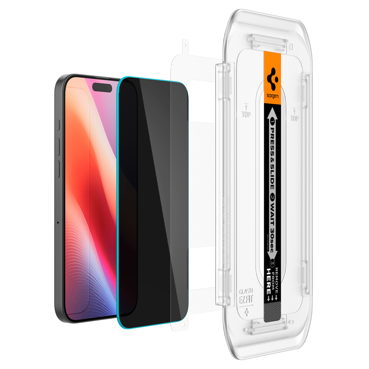 Spigen GLAStR Privacy EZ Fit Screenprotector + Applicator Apple iPhone 16 Pro Max