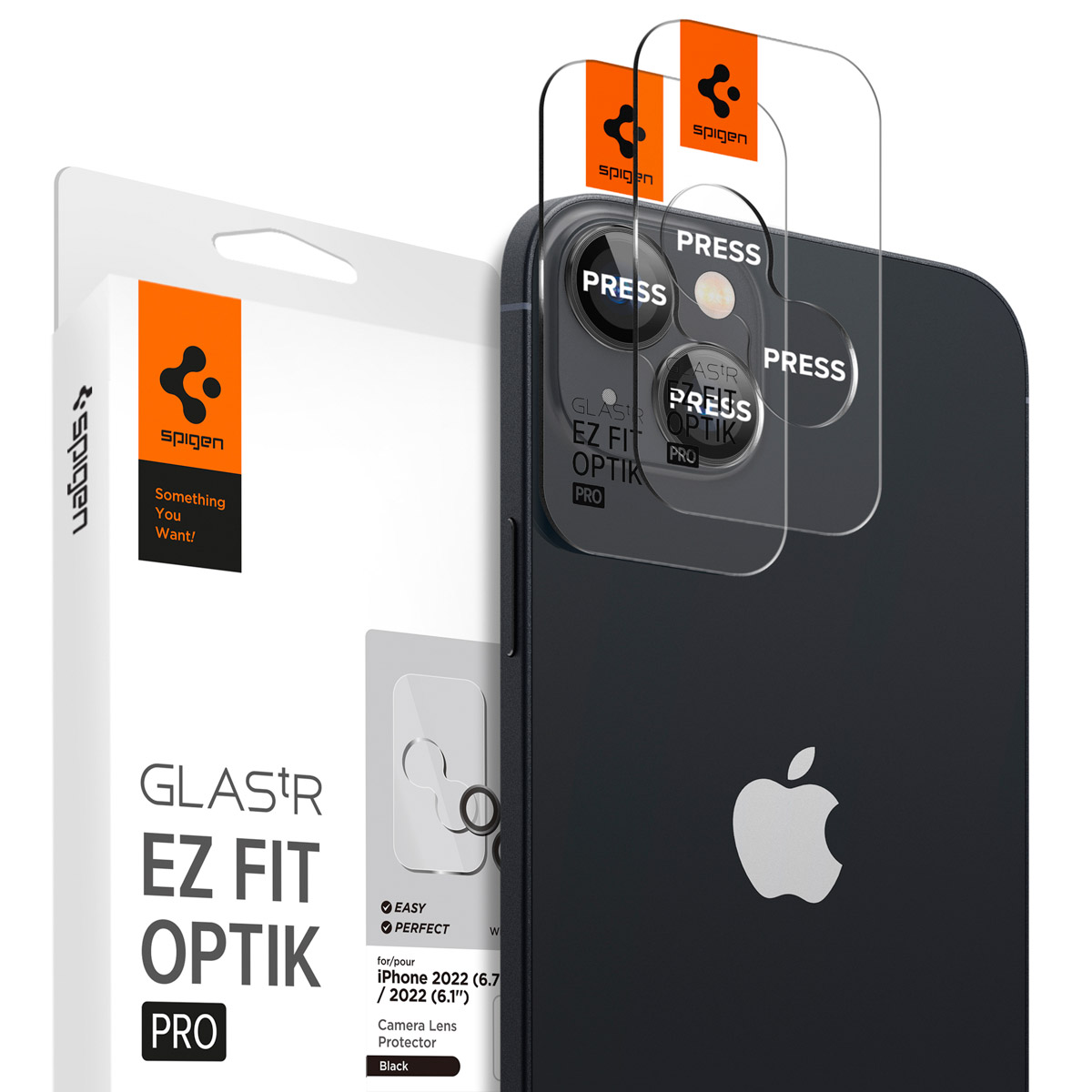 Spigen GLAStR EZ Fit Optik Camera Protector 2 Pack Apple iPhone 14 / 14 Plus - Black