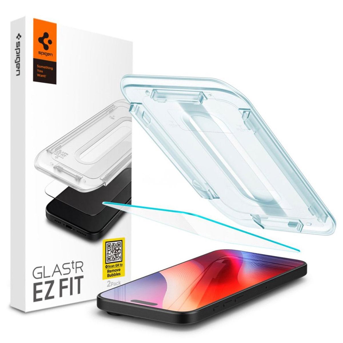 Spigen EZ Fit Glas.tR met Applicator - 1 pack Apple iPhone 16 Pro