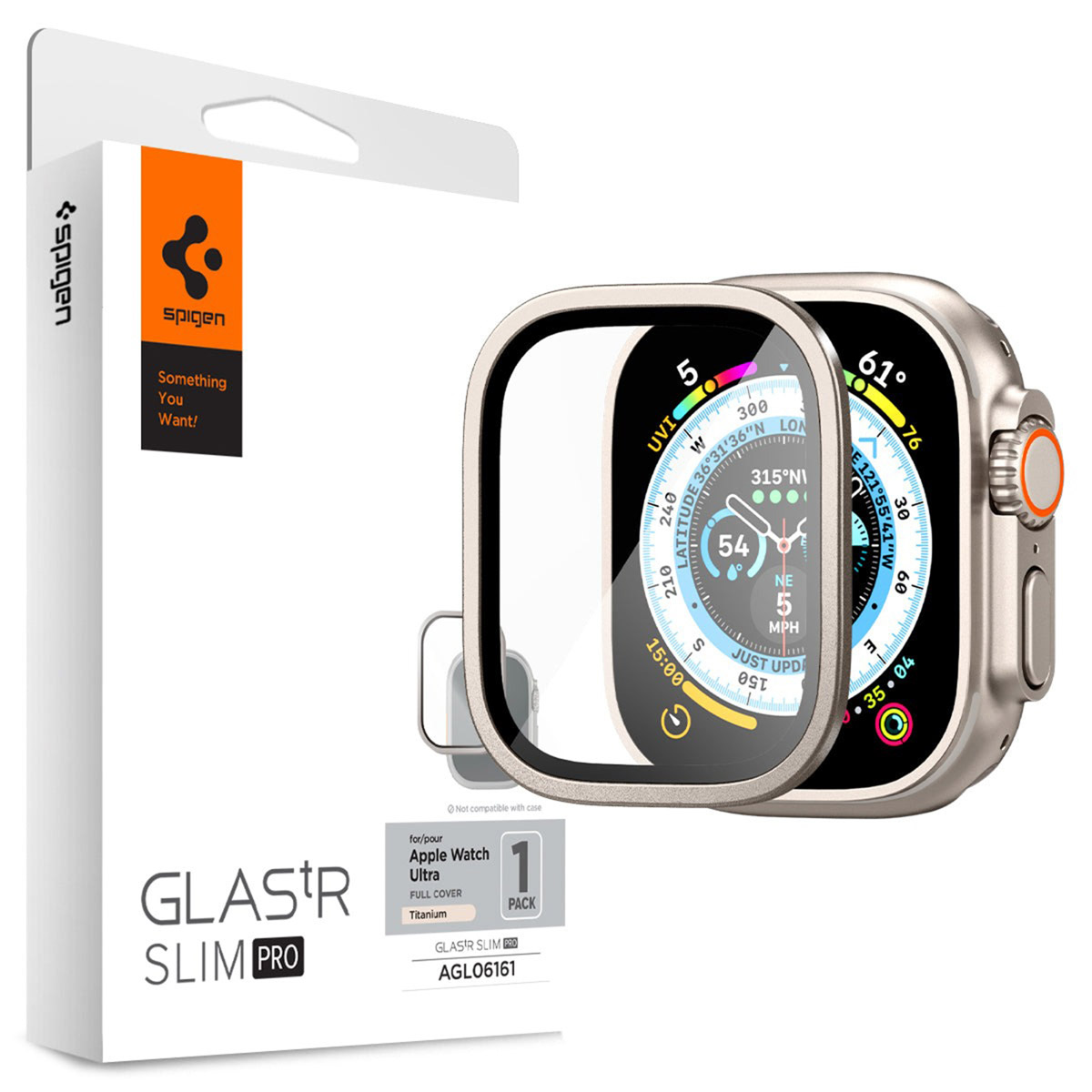 Spigen Glas.tR Slim Pro Screen Protector Apple Watch Ultra 1 / 2 - 49 mm - Titanium