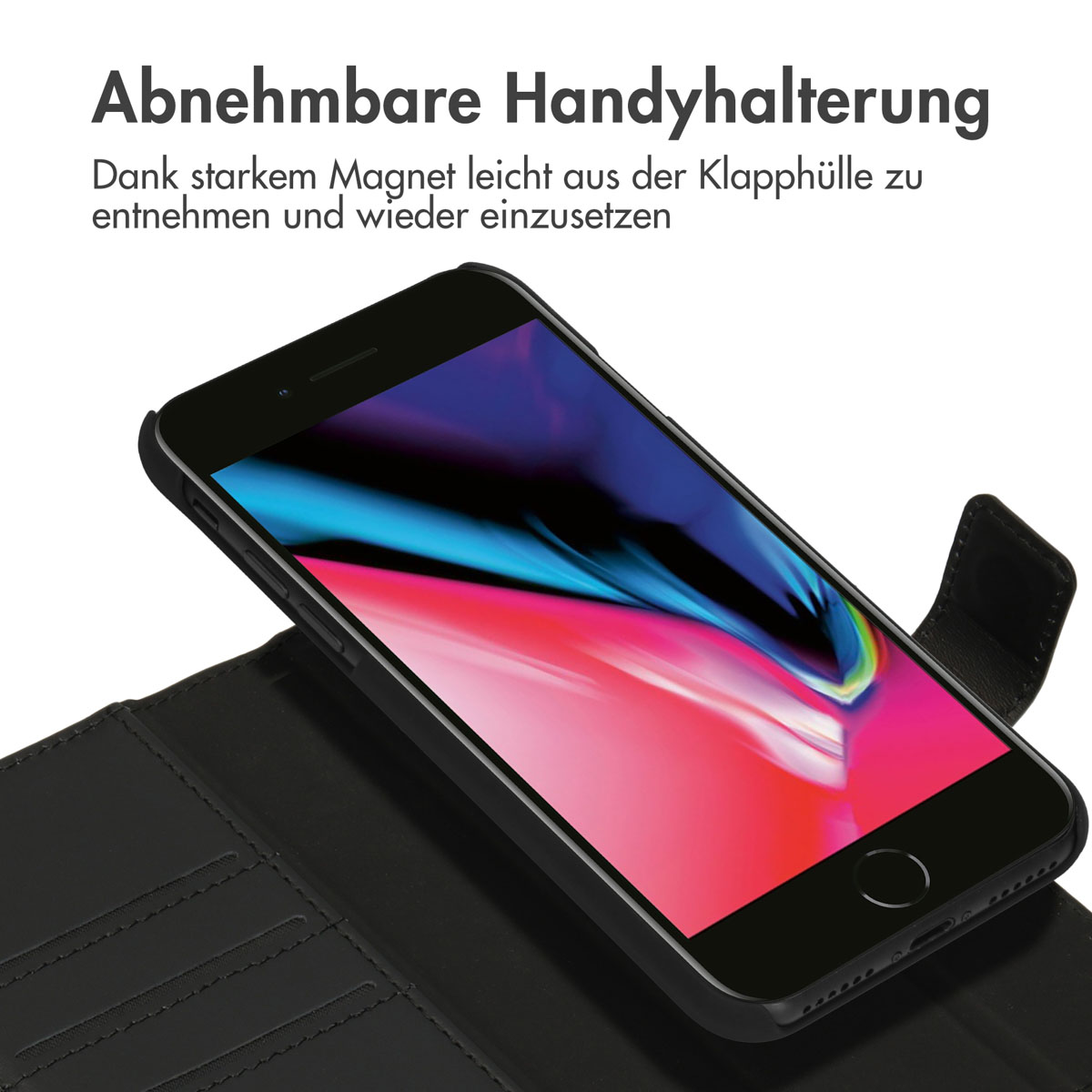 Accezz Premium Leather 2 in 1 Wallet Bookcase Apple iPhone SE (2022 / 2020) / 8 / 7 / 6(s) - Zwart